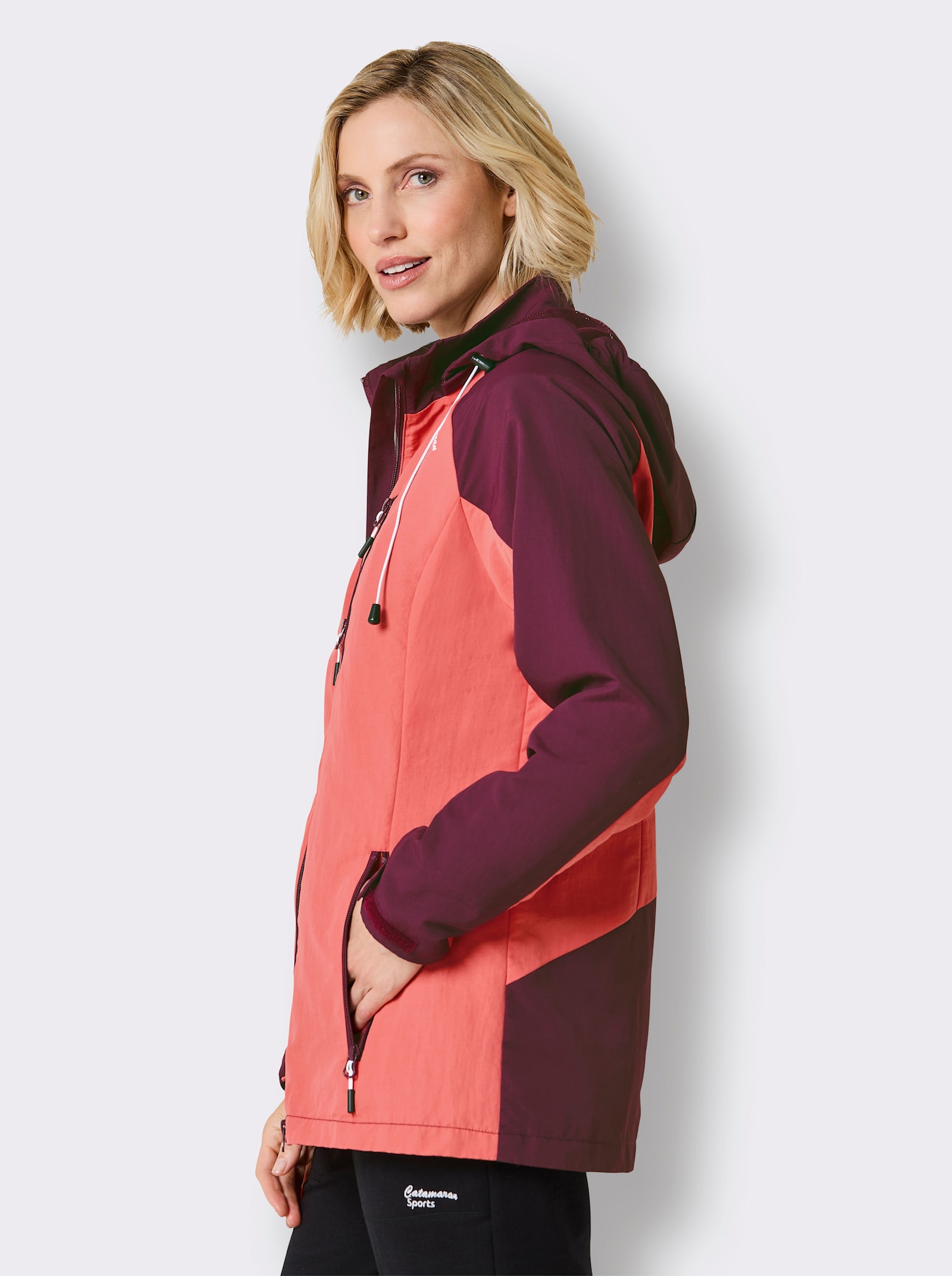 Catamaran Sports Funktionsjacke mit 1 Reissverschluss-Innentasche - grapefruit-burgund