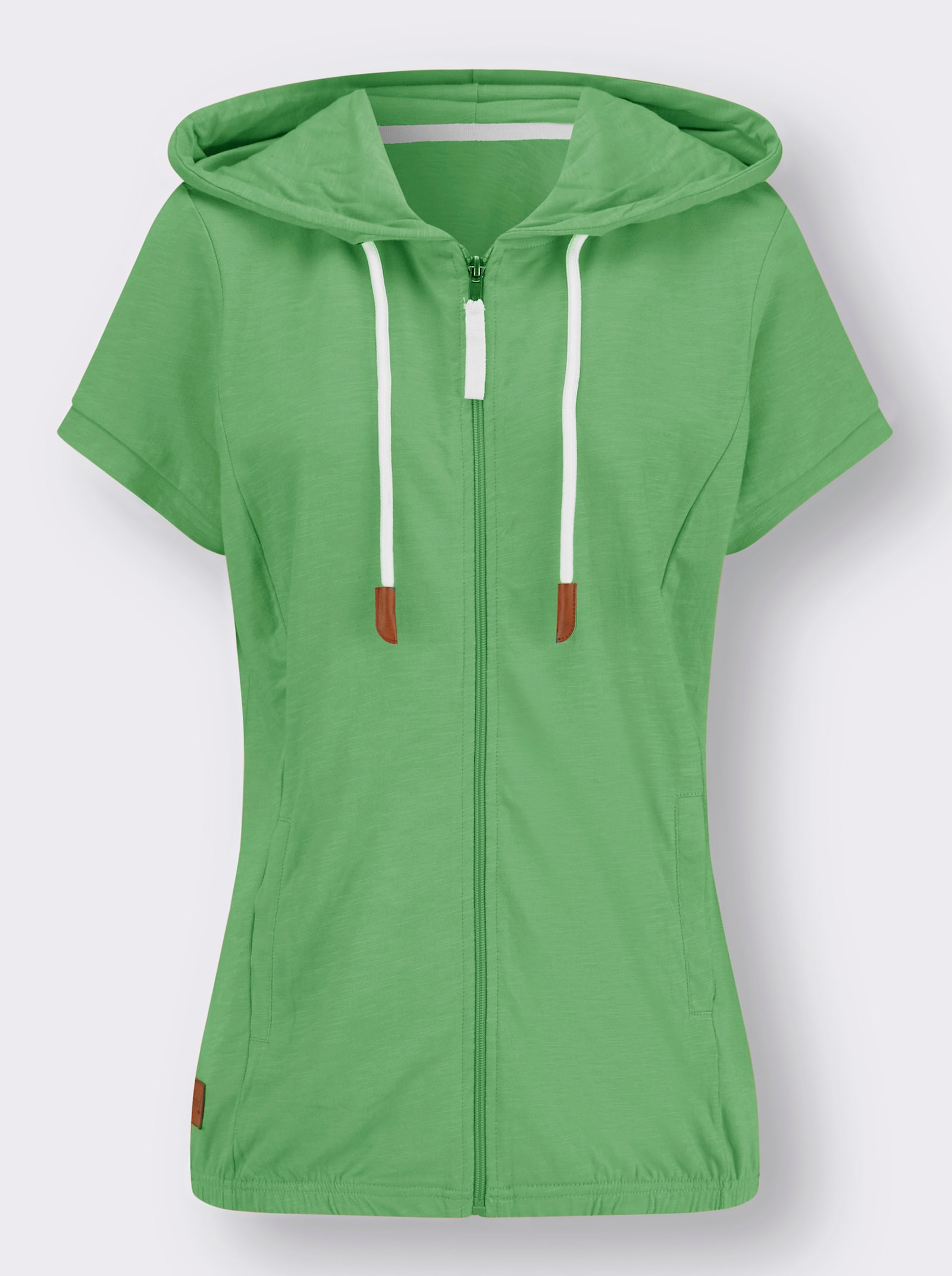 Sweatjacke mit Nahttaschen - apfel