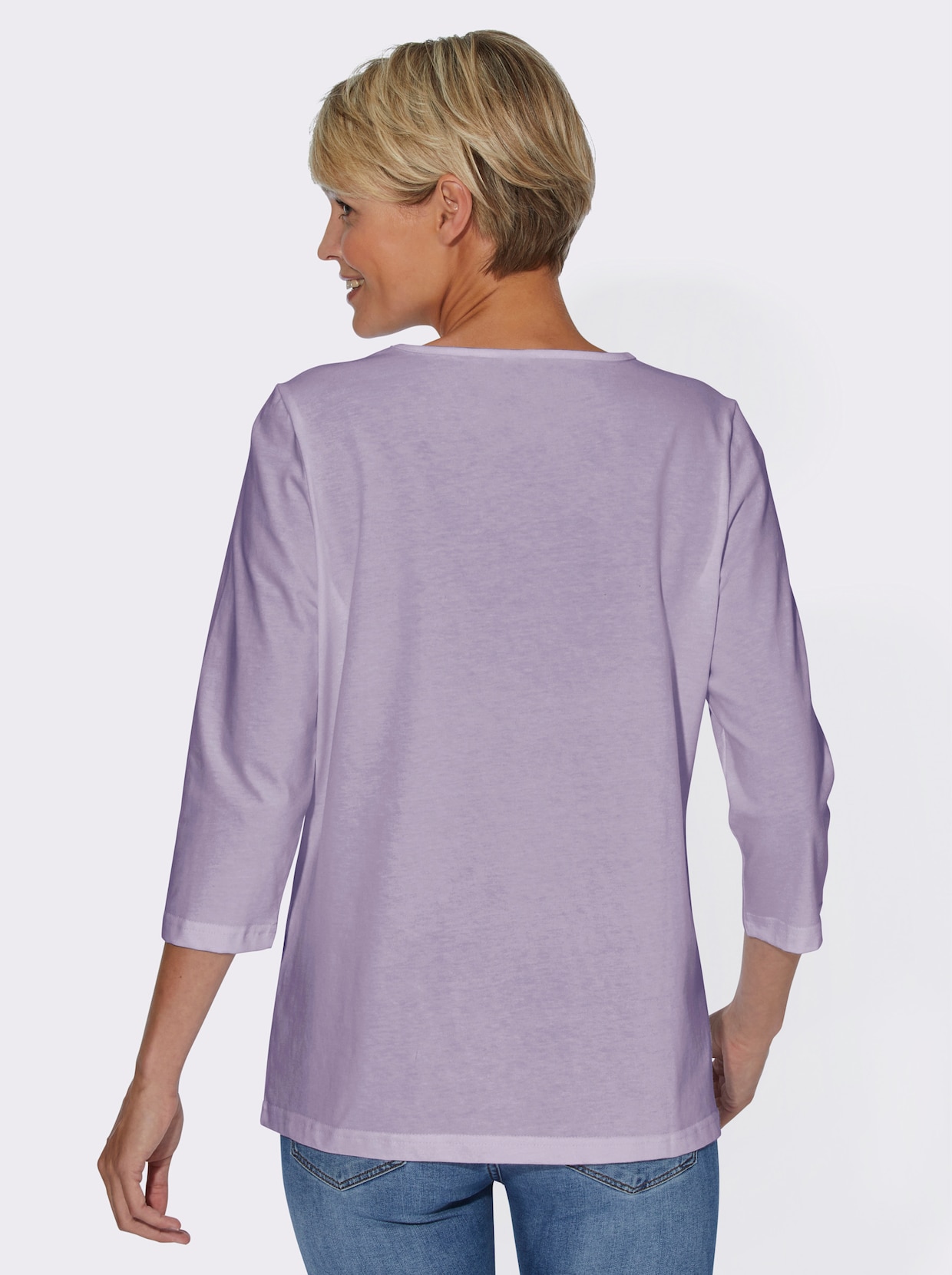Shirt met 3/4-mouw - lila