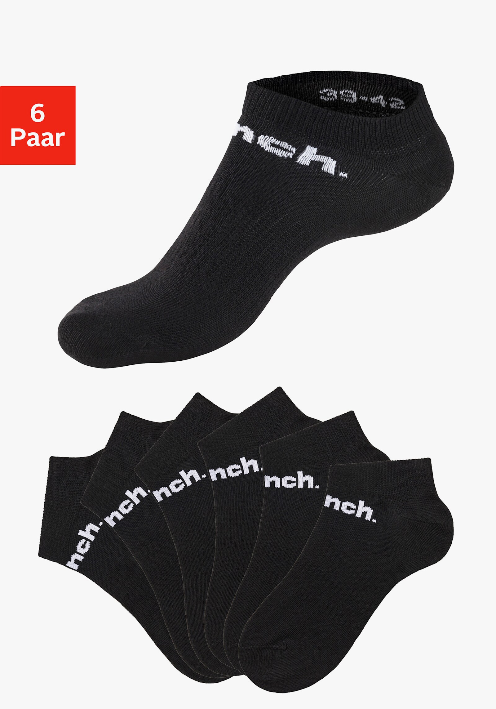 Bench. Sportsocken - 6x schwarz