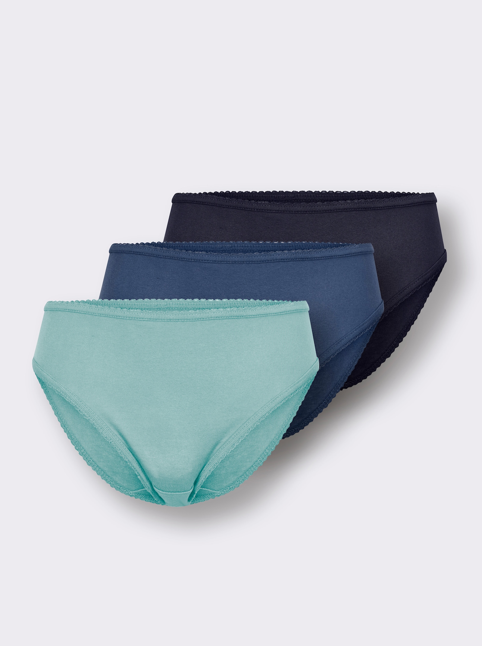Bikinislip - marine + jeansblau + mint