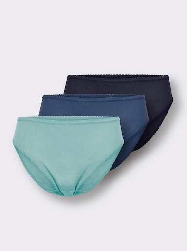 Bikinislip - marine + jeansblau + mint