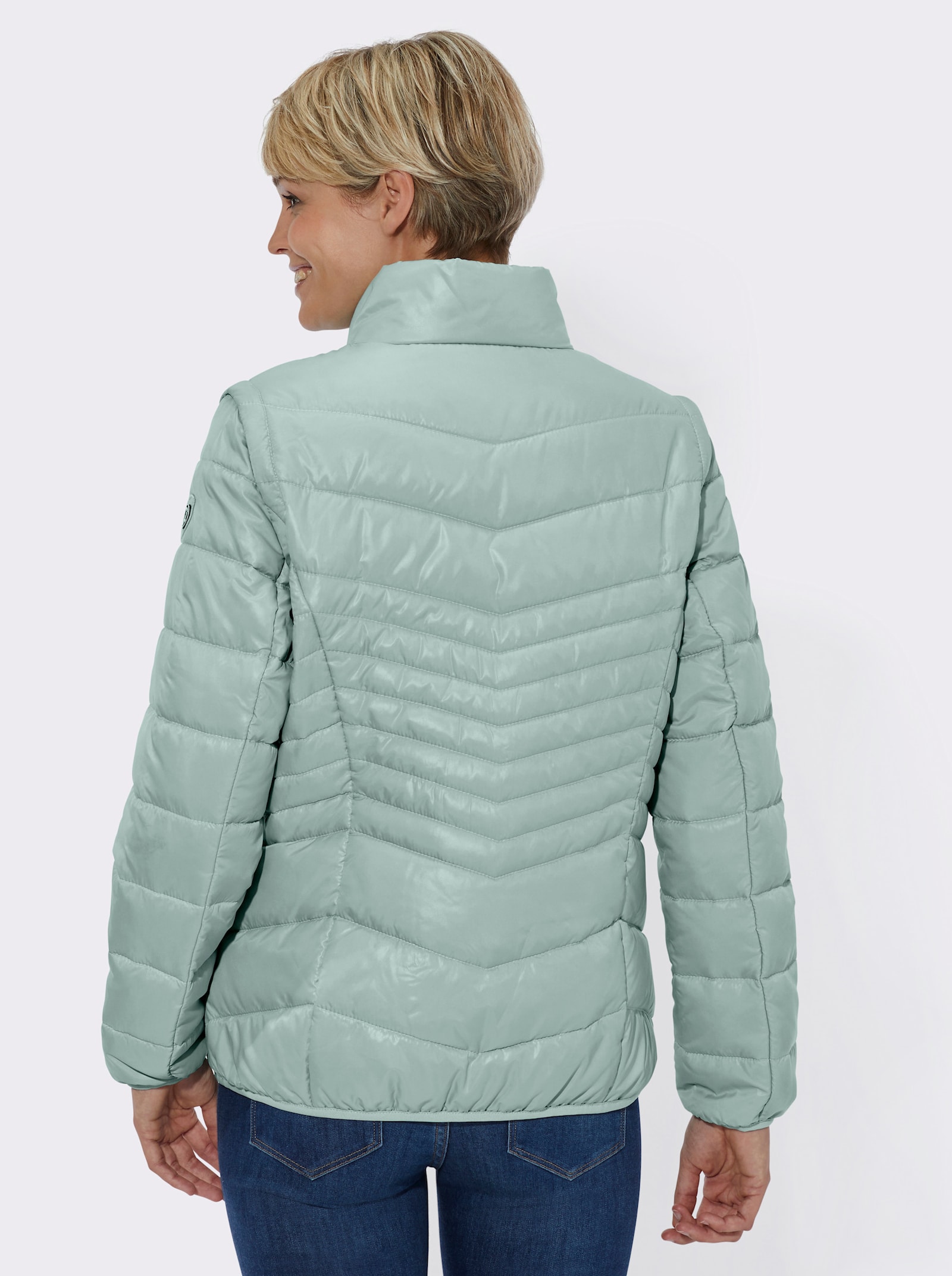 Steppjacke mit abzippbaren Ärmeln - kalkmint