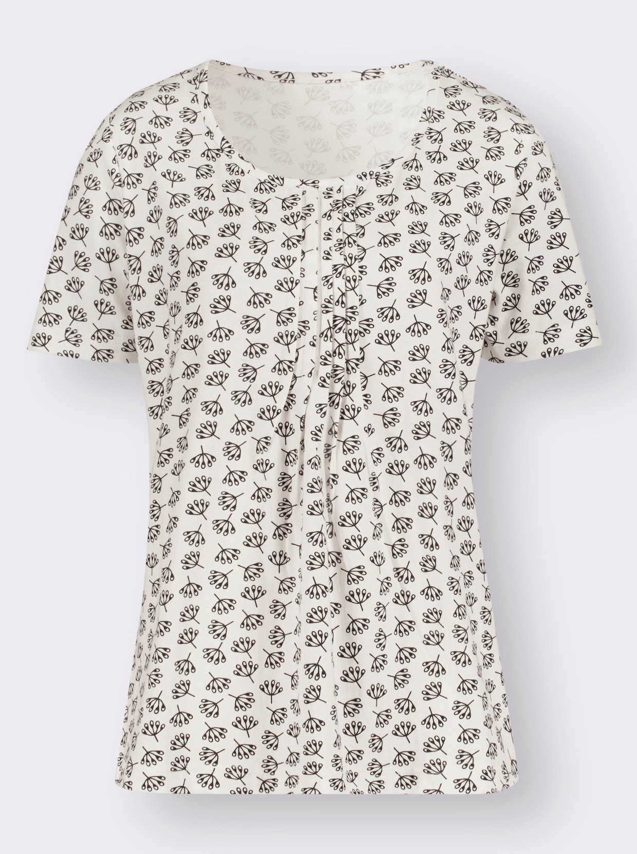 Bedrukt shirt - ecru/marine geprint