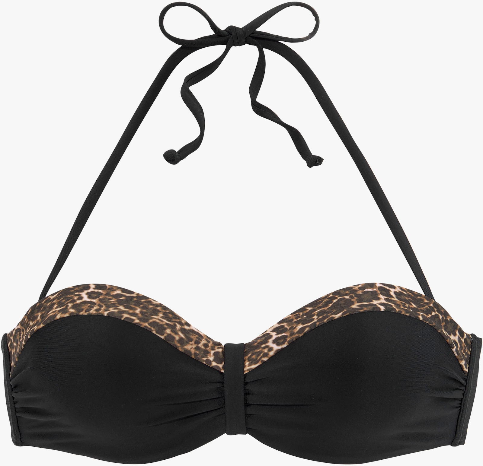 LASCANA Bügel-Bandeau-Bikini-Top - schwarz-leo