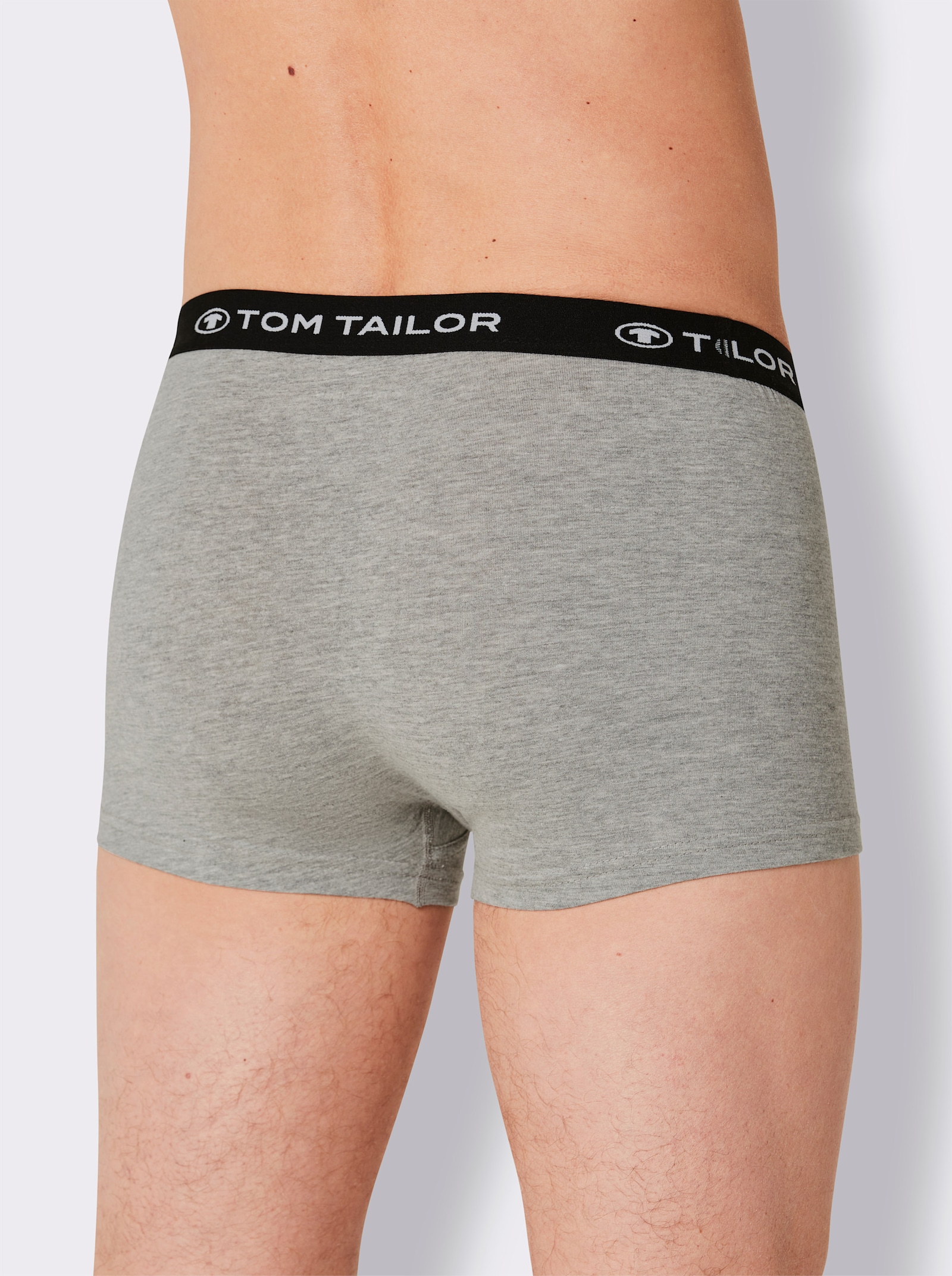 TOM TAILOR Boxerky - černá + antracitová + šedá-melír