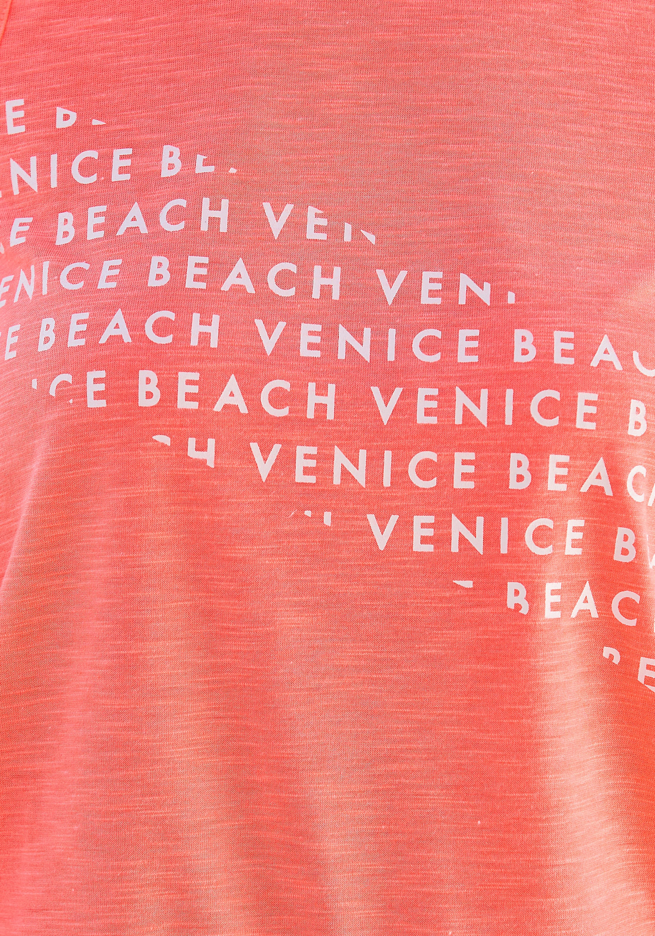 in Venice günstig Kaufen-Tanktop in neonorange von Venice Beach. Tanktop in neonorange von Venice Beach <![CDATA[Top von Venice Beach mit kontrastfarbenen Logoprints vorn. Länge ca. 66 cm. Aus Slubware.]]>. 