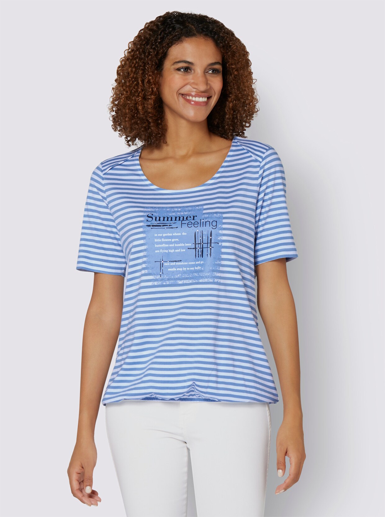 Streifenshirt - hellblau-weiß-gestreift
