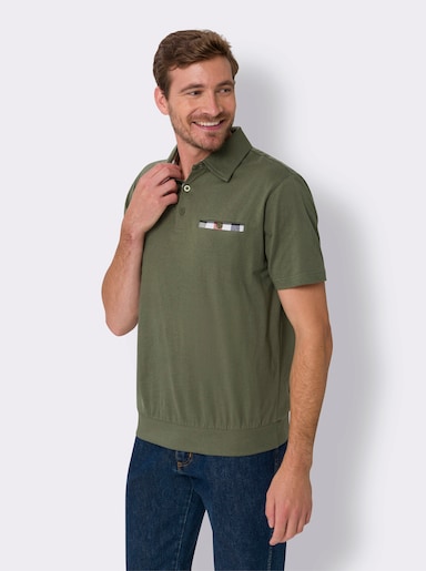 Kurzarm-Poloshirt - khaki