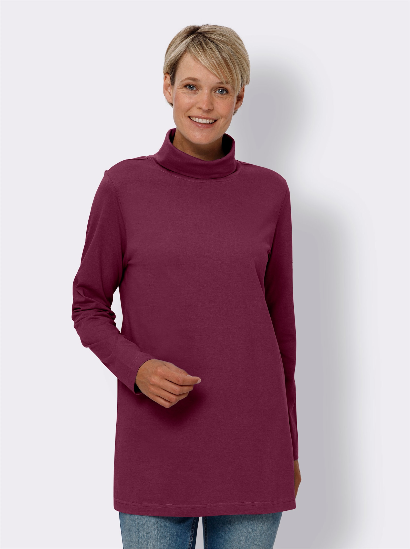 Lang shirt met rolkraag - malve