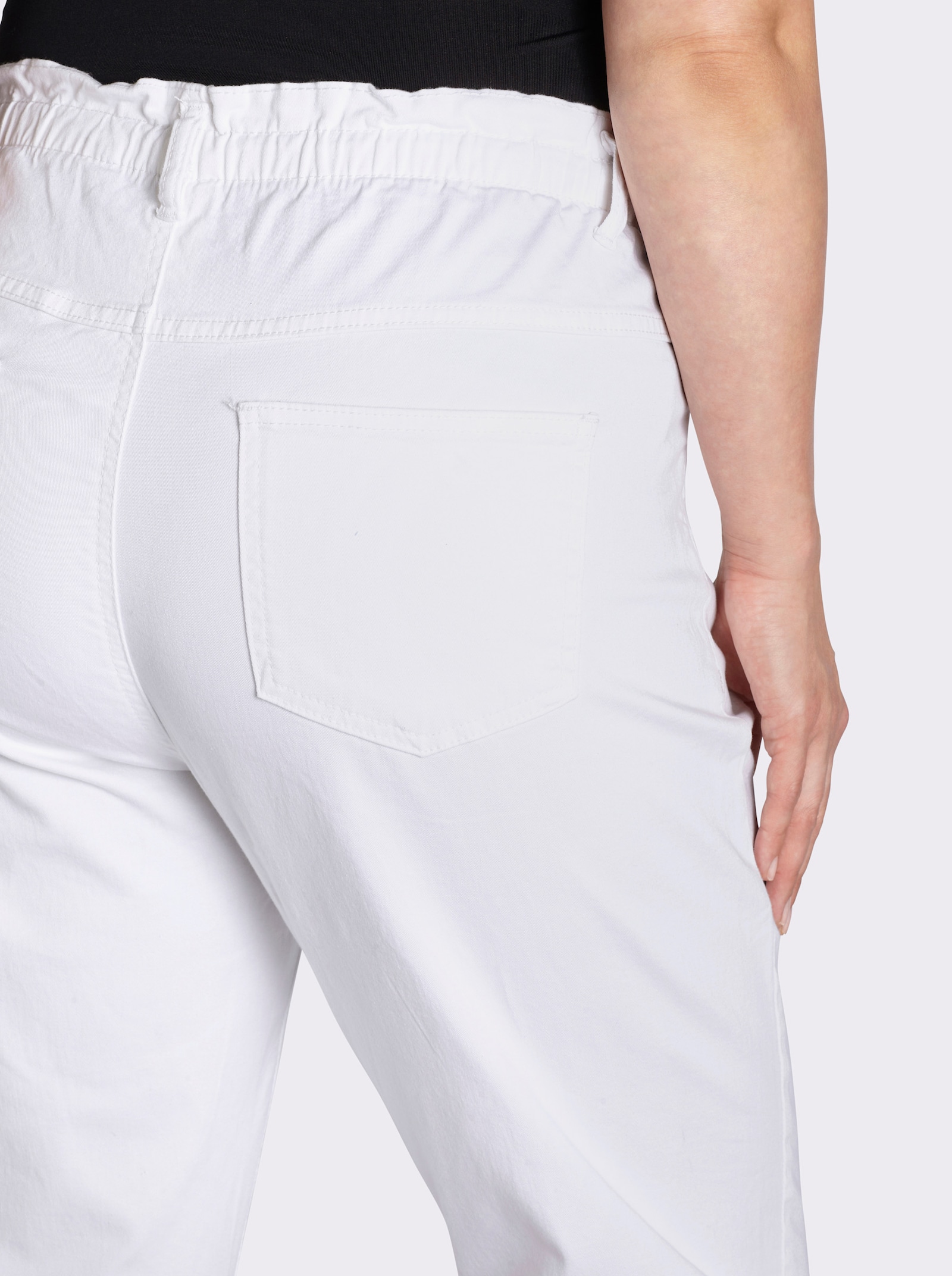 Jeans im Paperbag-Schnitt - weiß