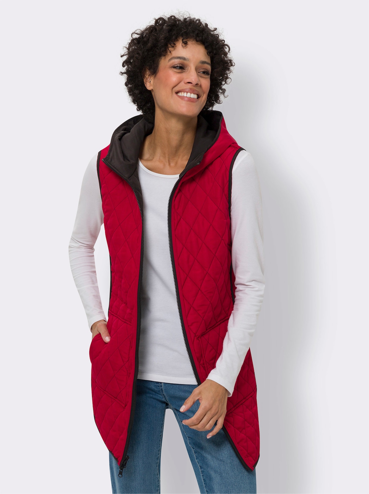 Keerbaar gilet - rood/zwart