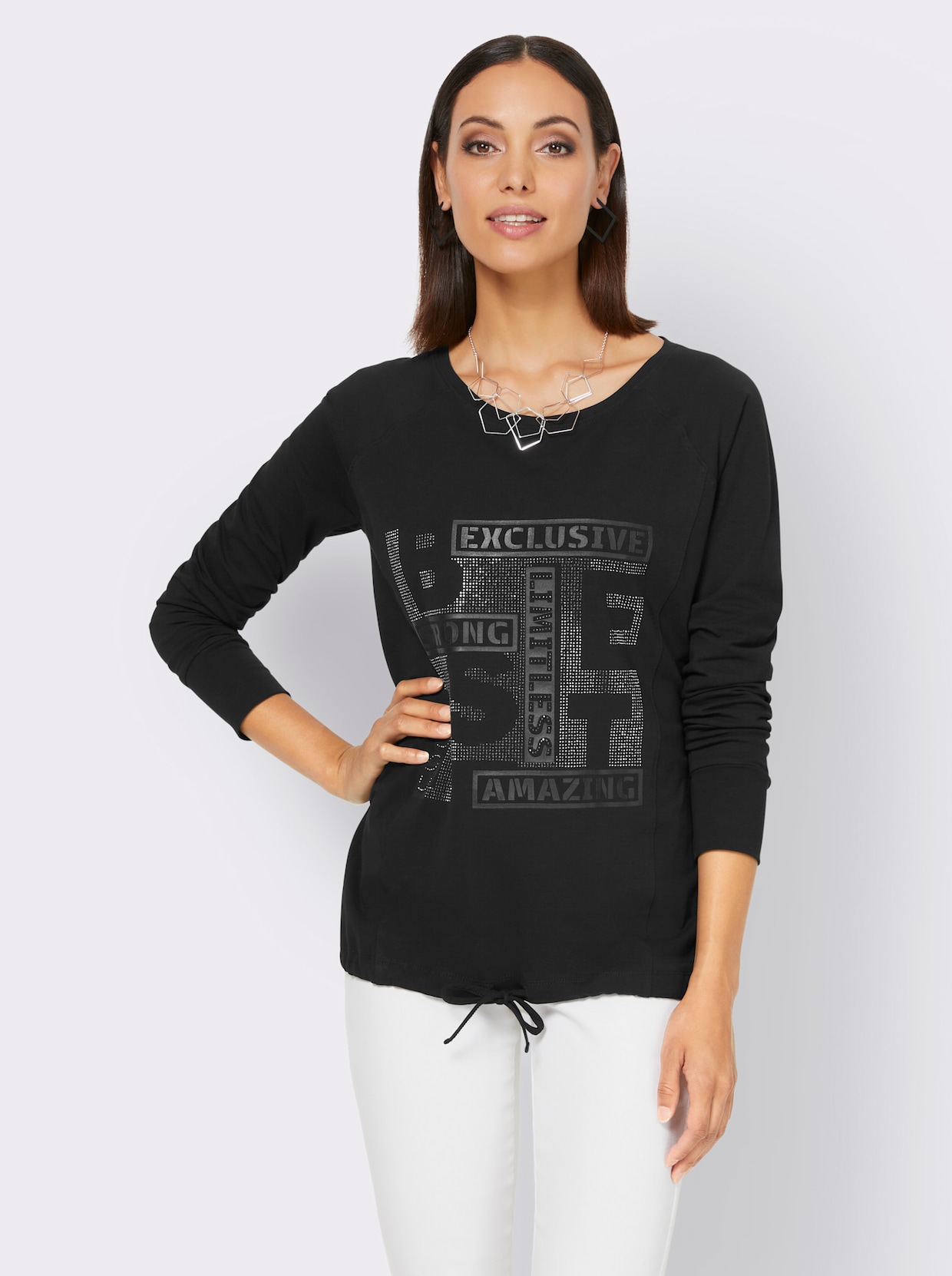 heine Shirt met lange mouwen - zwart