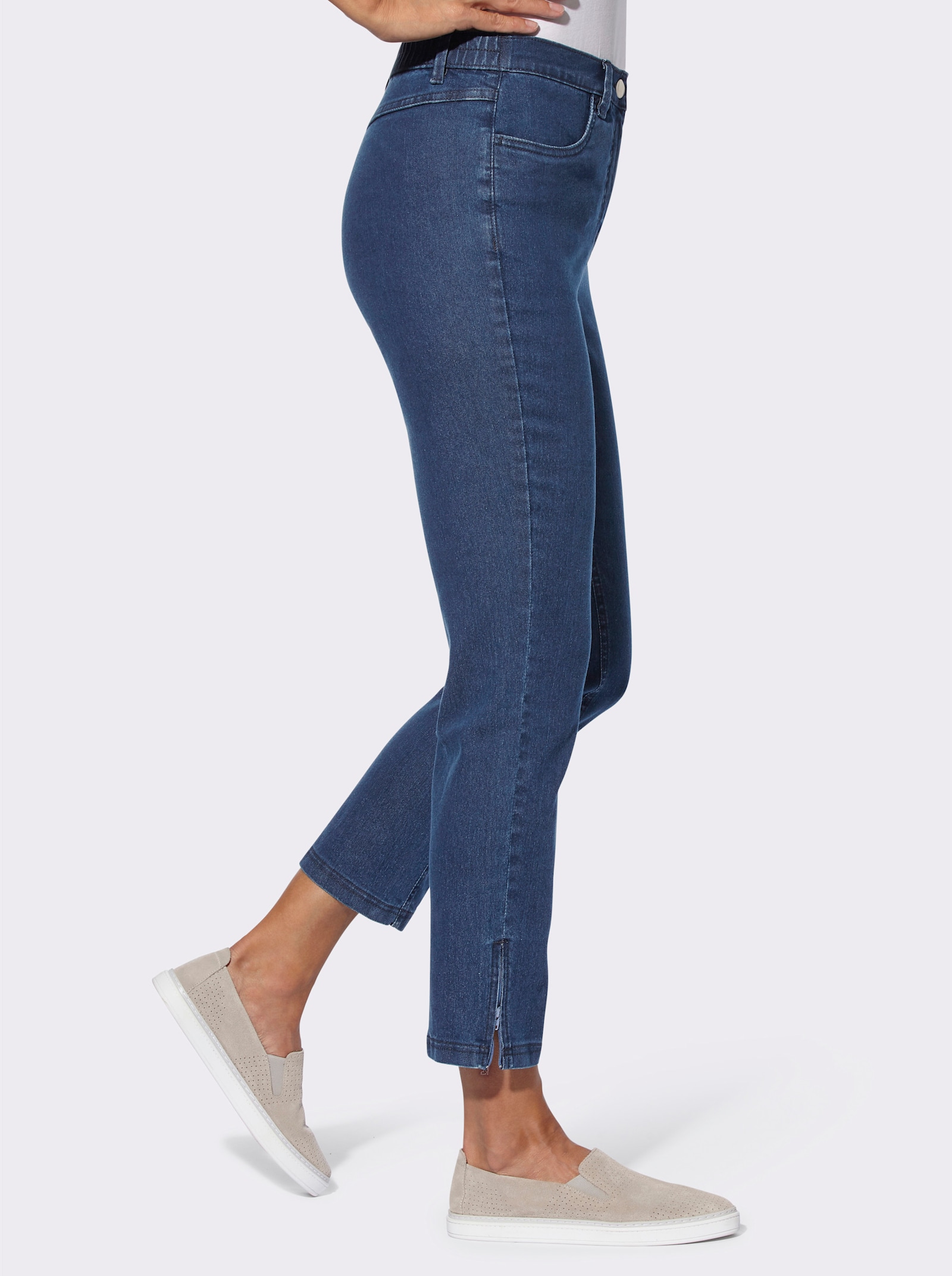 7/8-jeans met ritssluitingen opzij - blue-stonewashed