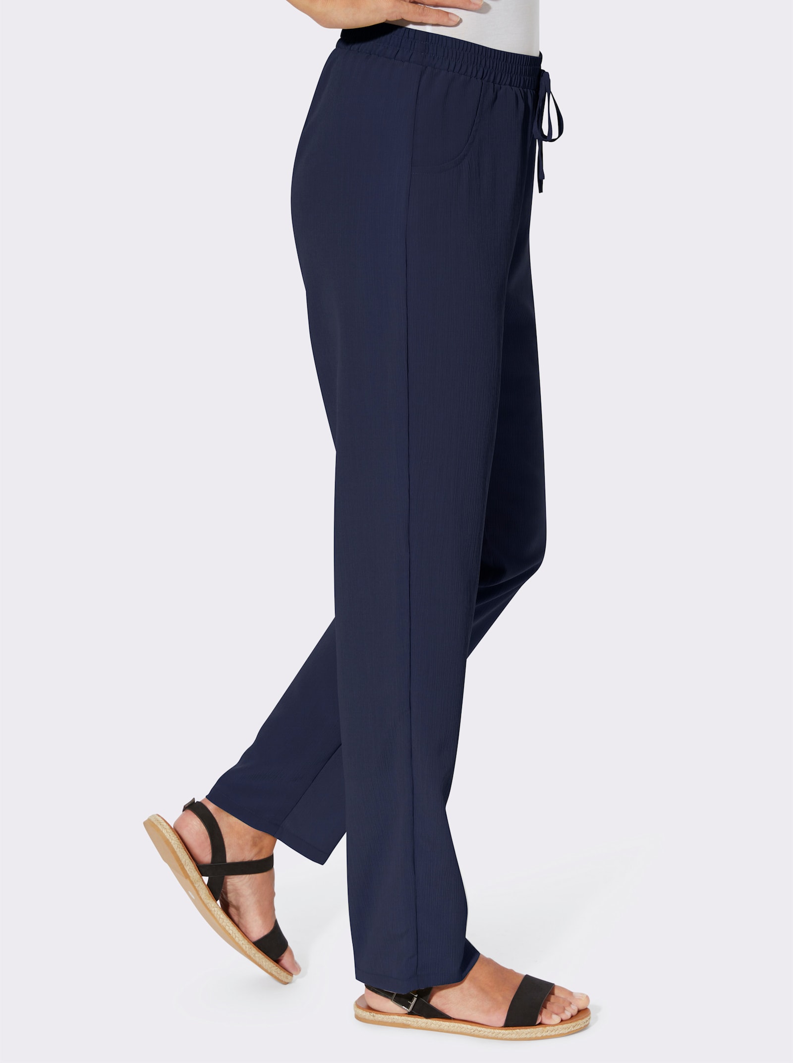 Schlupfhose im Doppelpack - marine + marine-weiß-bedruckt