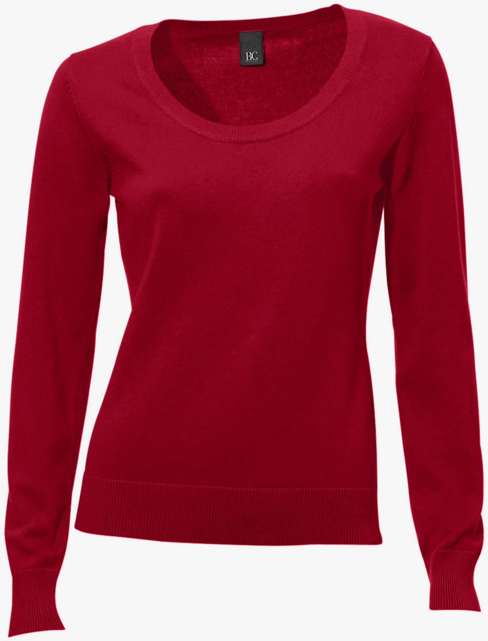 heine Pullover van fijntricot met ronde hals - rood