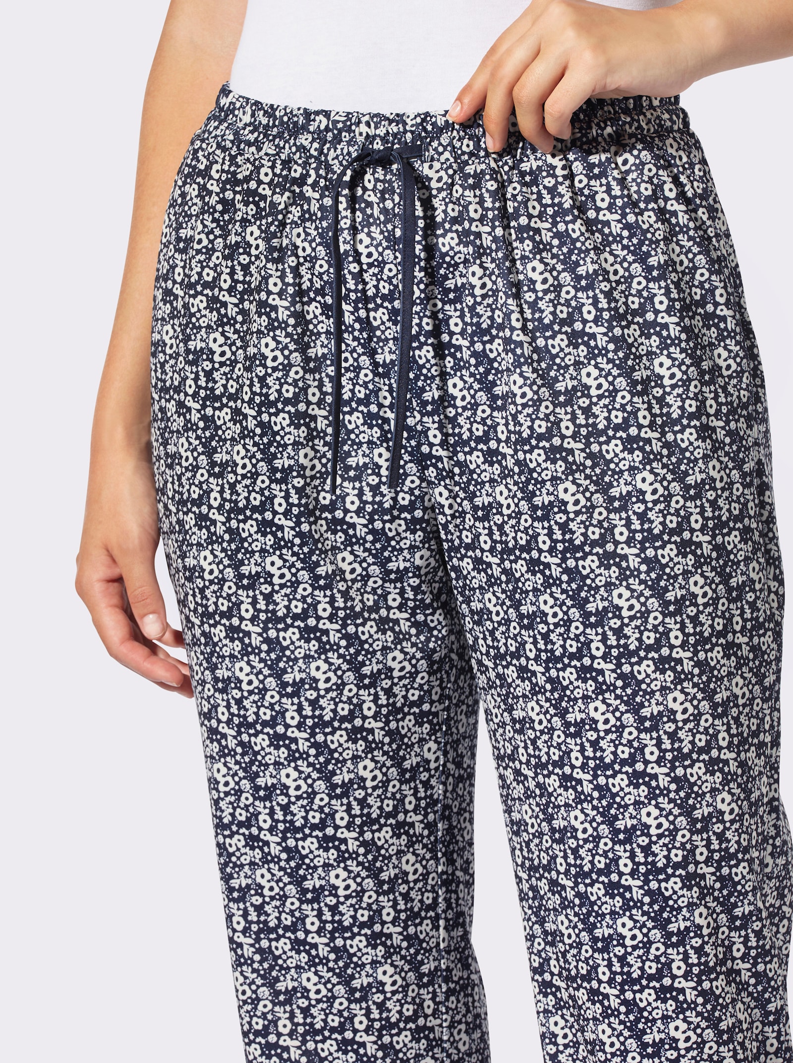 Jerseyhose aus recyceltem Polyester - marine-millefleurs