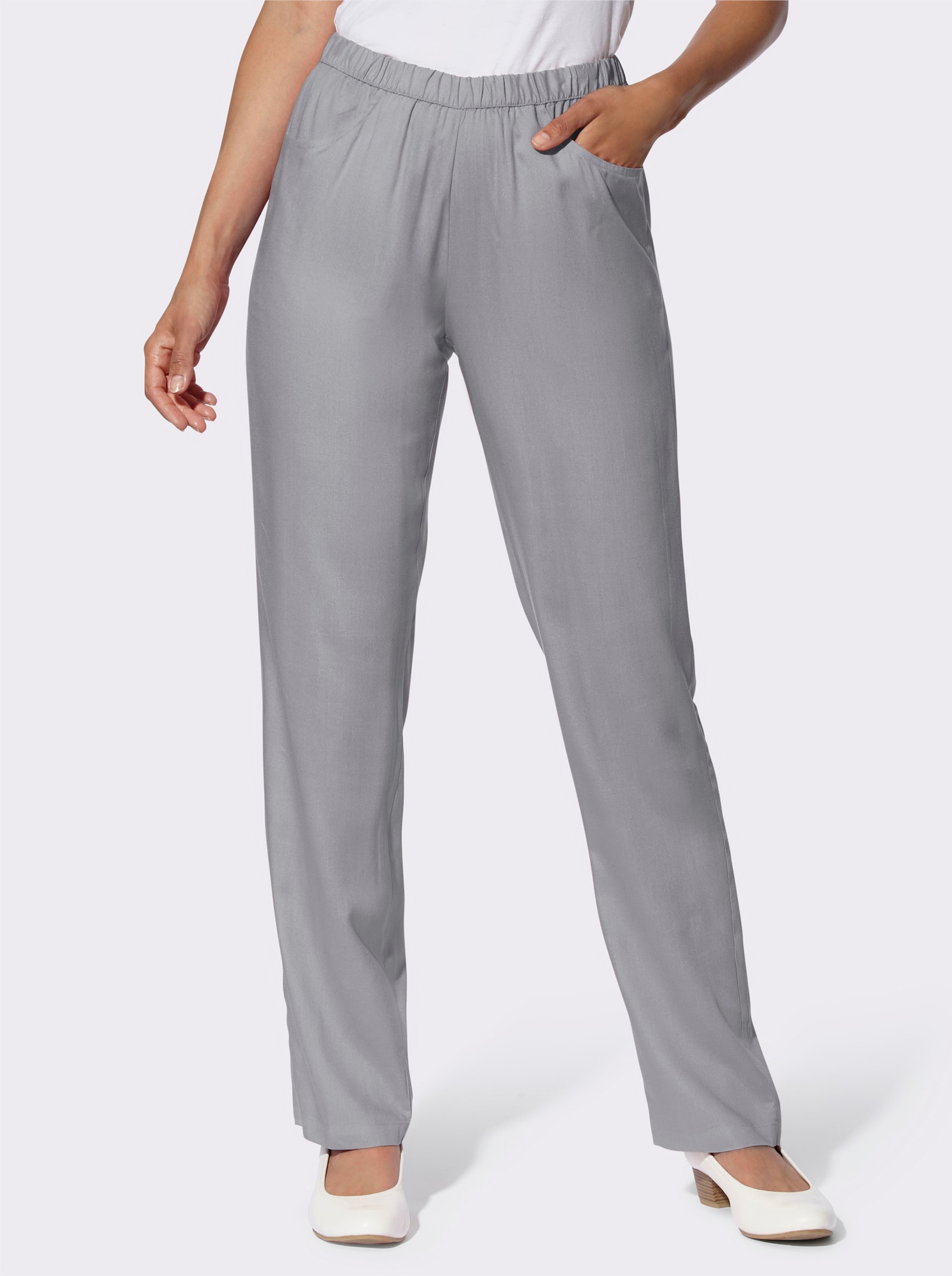 Schlupfhose im Doppelpack - steingrau + steingrau-bedruckt