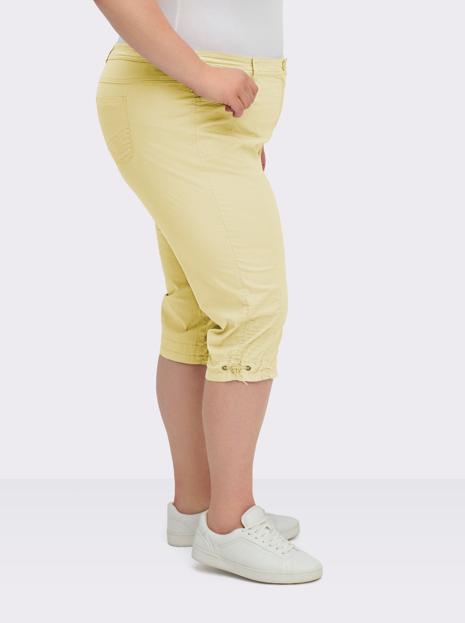 Caprihose mit Gummizug am Beinabschluss - gelb