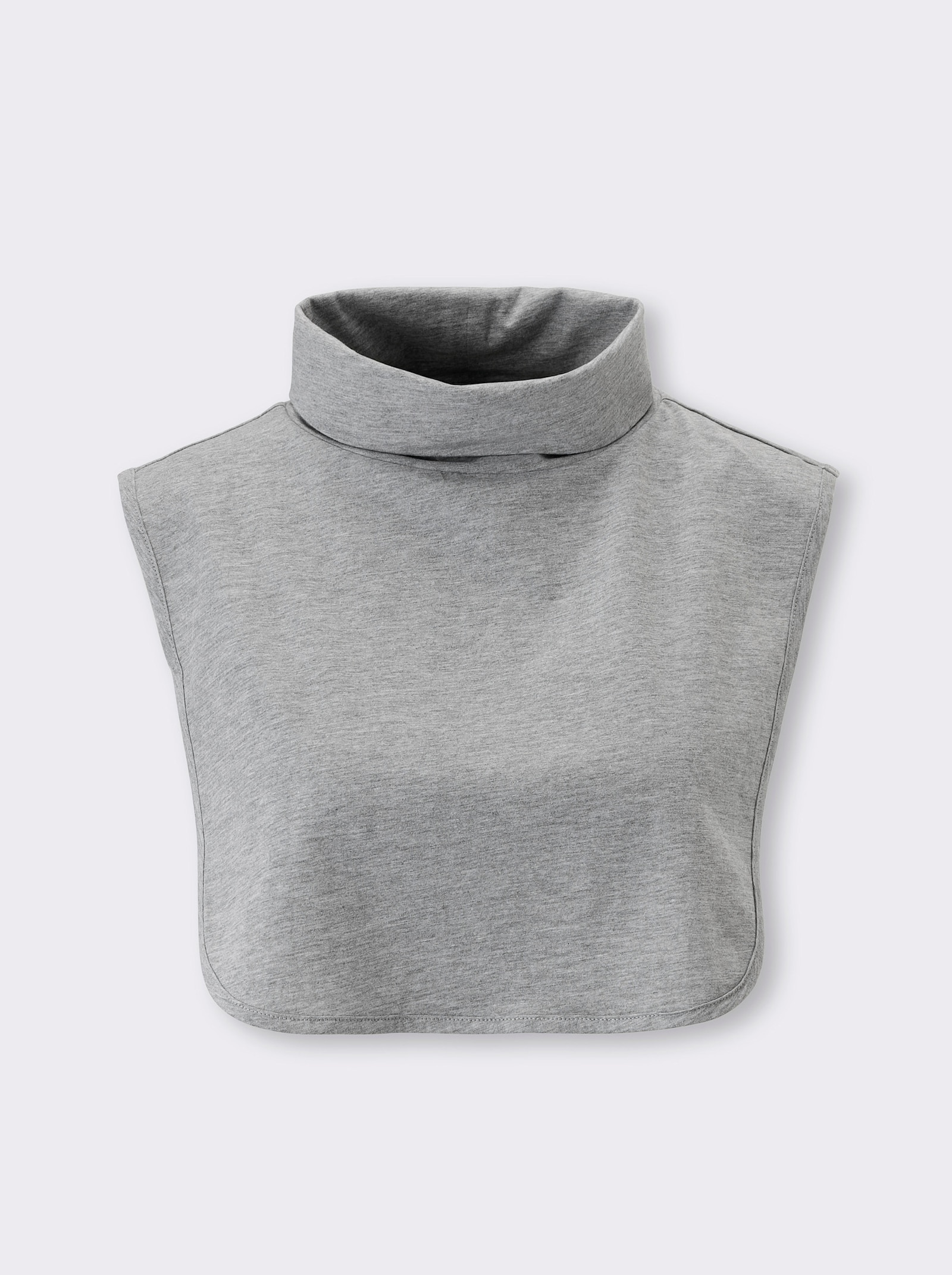 Rolkraaginzet van single-jersey - grijs gemêleerd