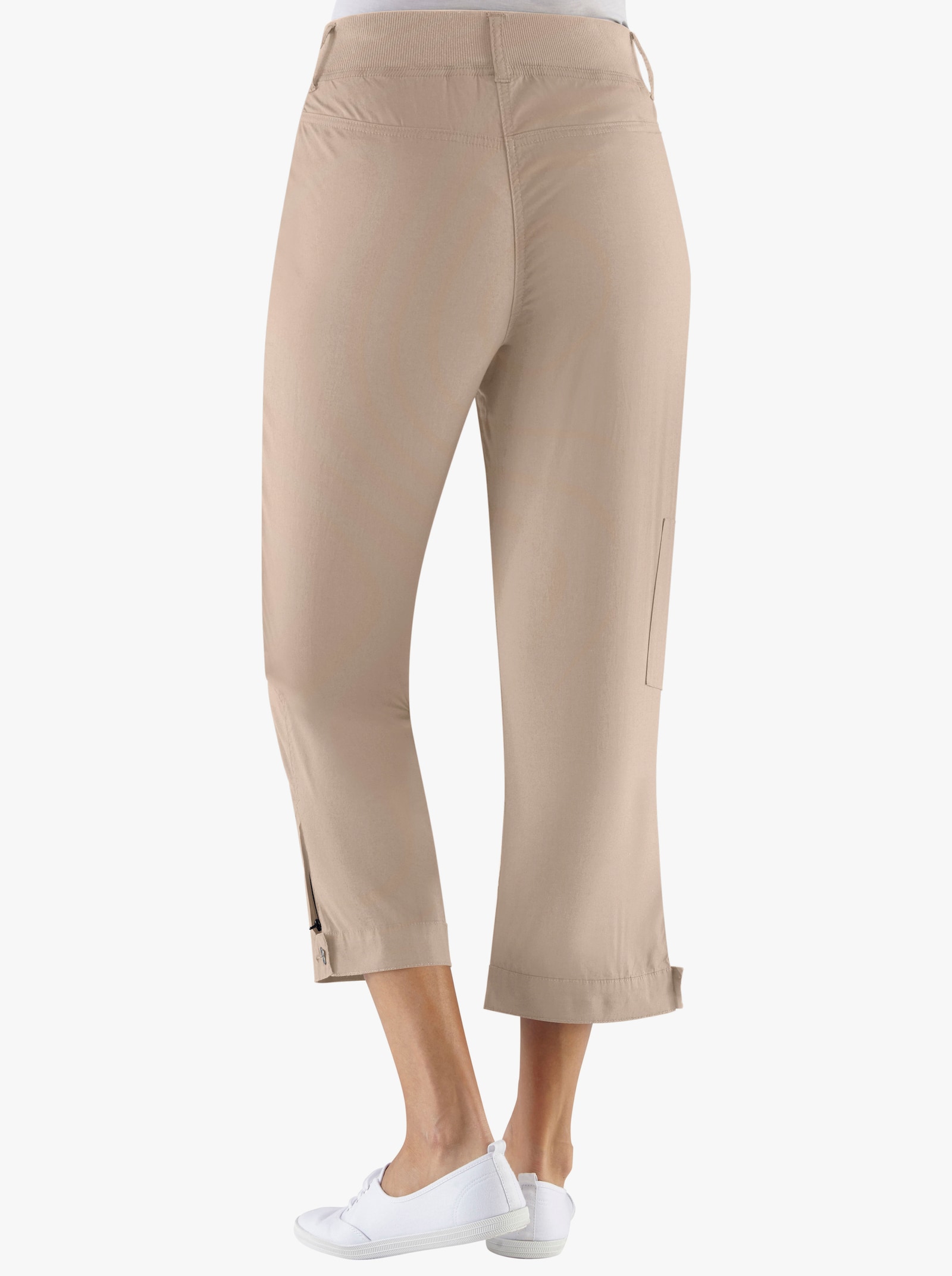 Stretch-Hose mit Zipper am Beinabschluss - stein
