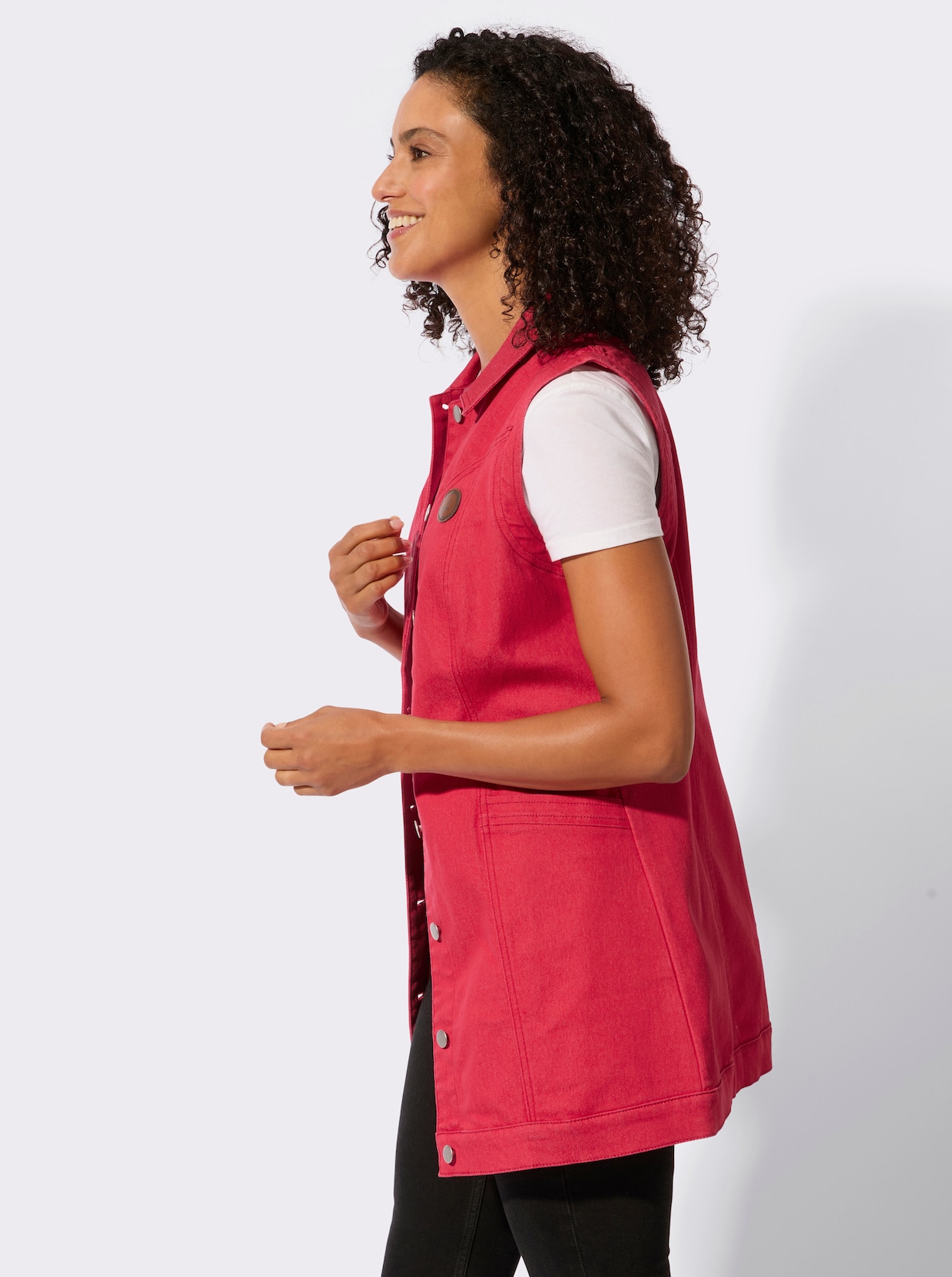 Jeansweste - erdbeere