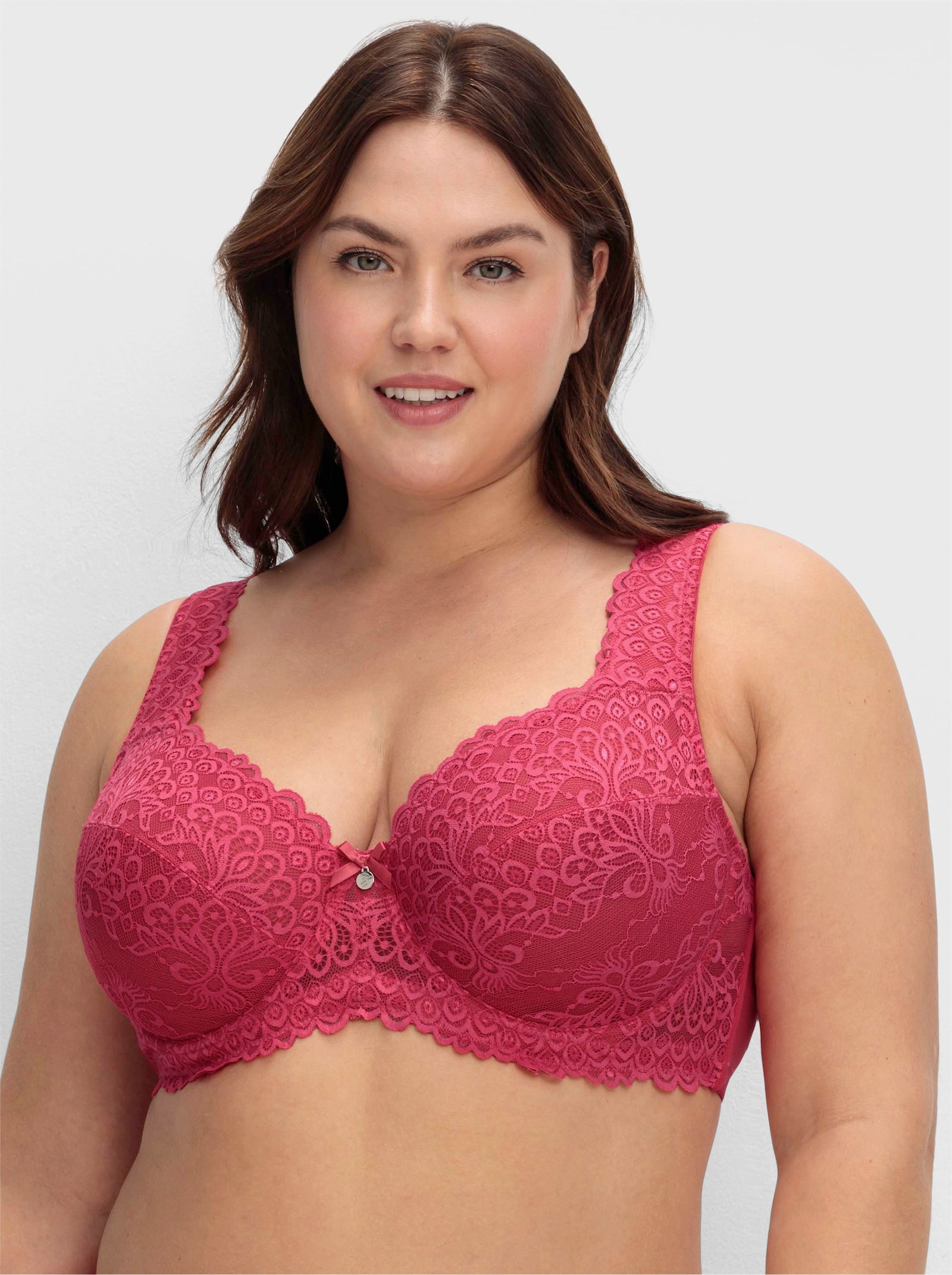 sheego Beugelbeha met gebloemd kant - orchidee