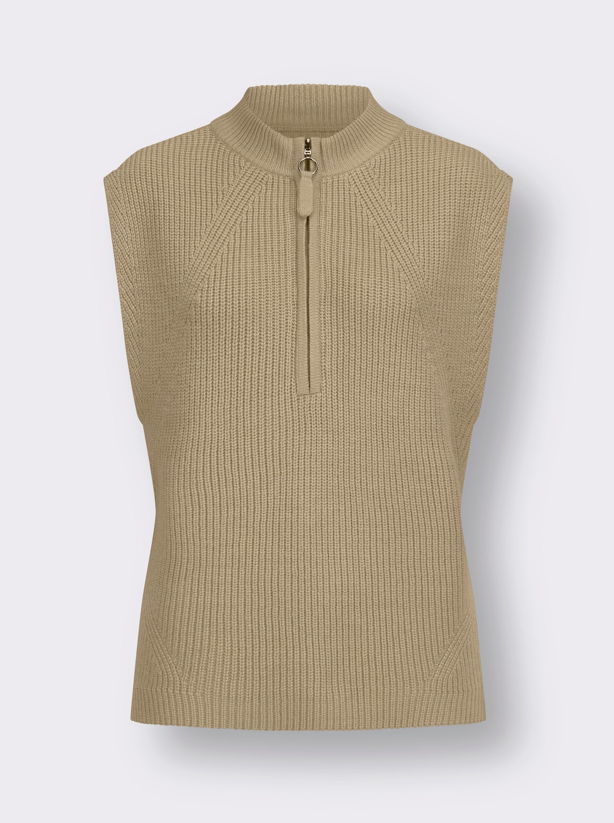 Débardeur en tricot en mélange de laine vierge - beige