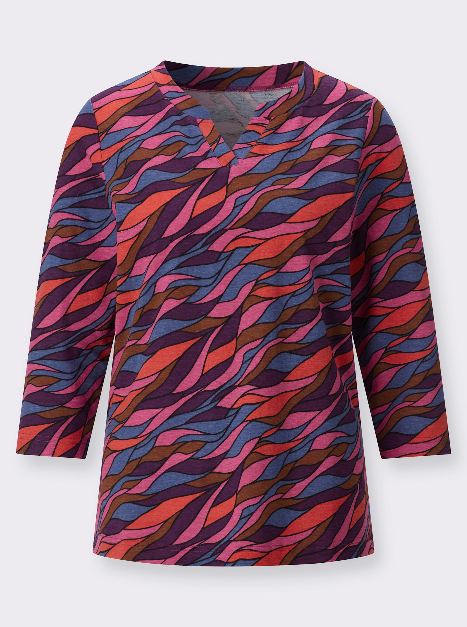 3/4-Arm-Shirt mit Allover-Print - traube-erika-bedruckt