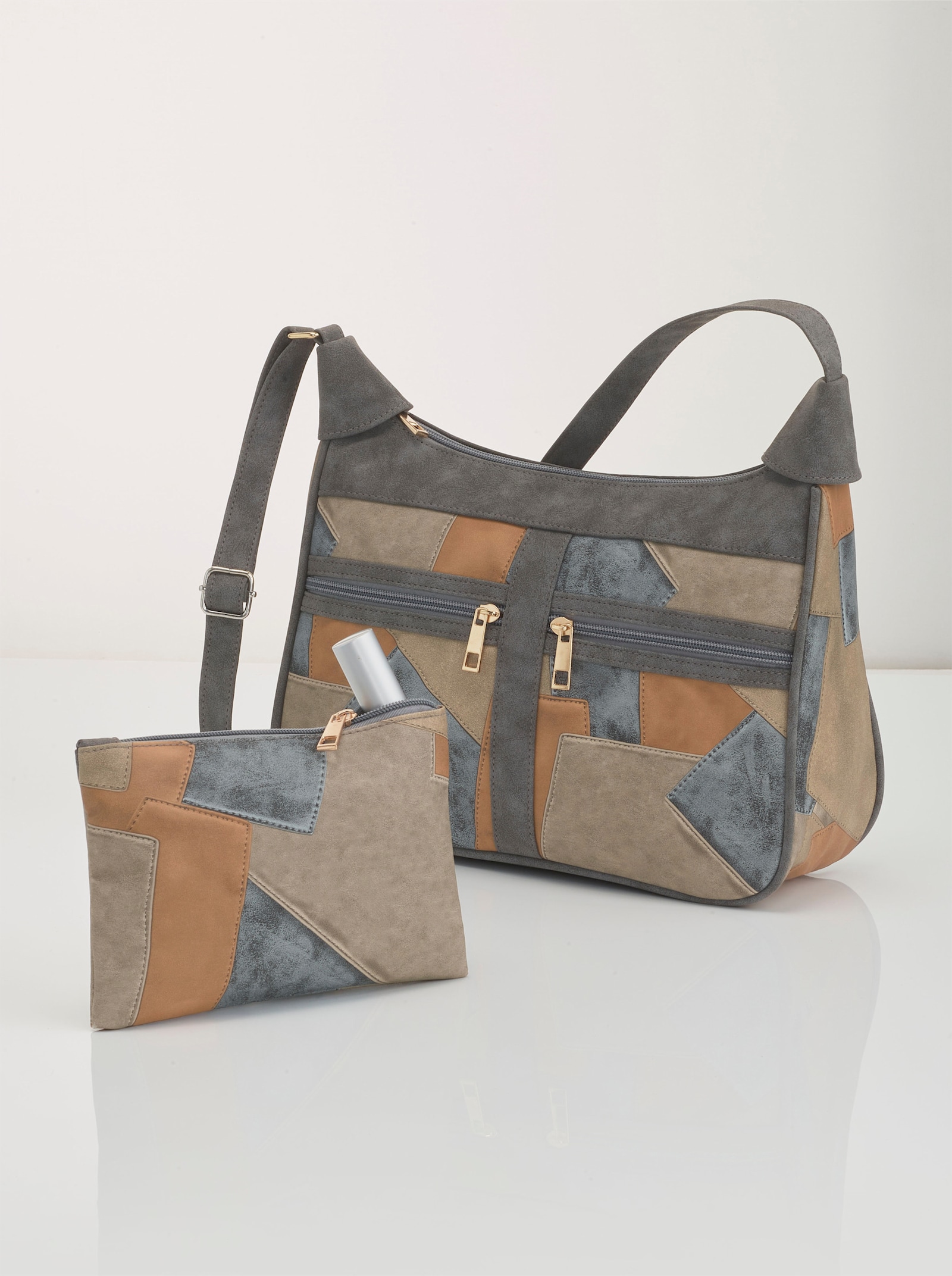 2-tlg. Taschenset - grau