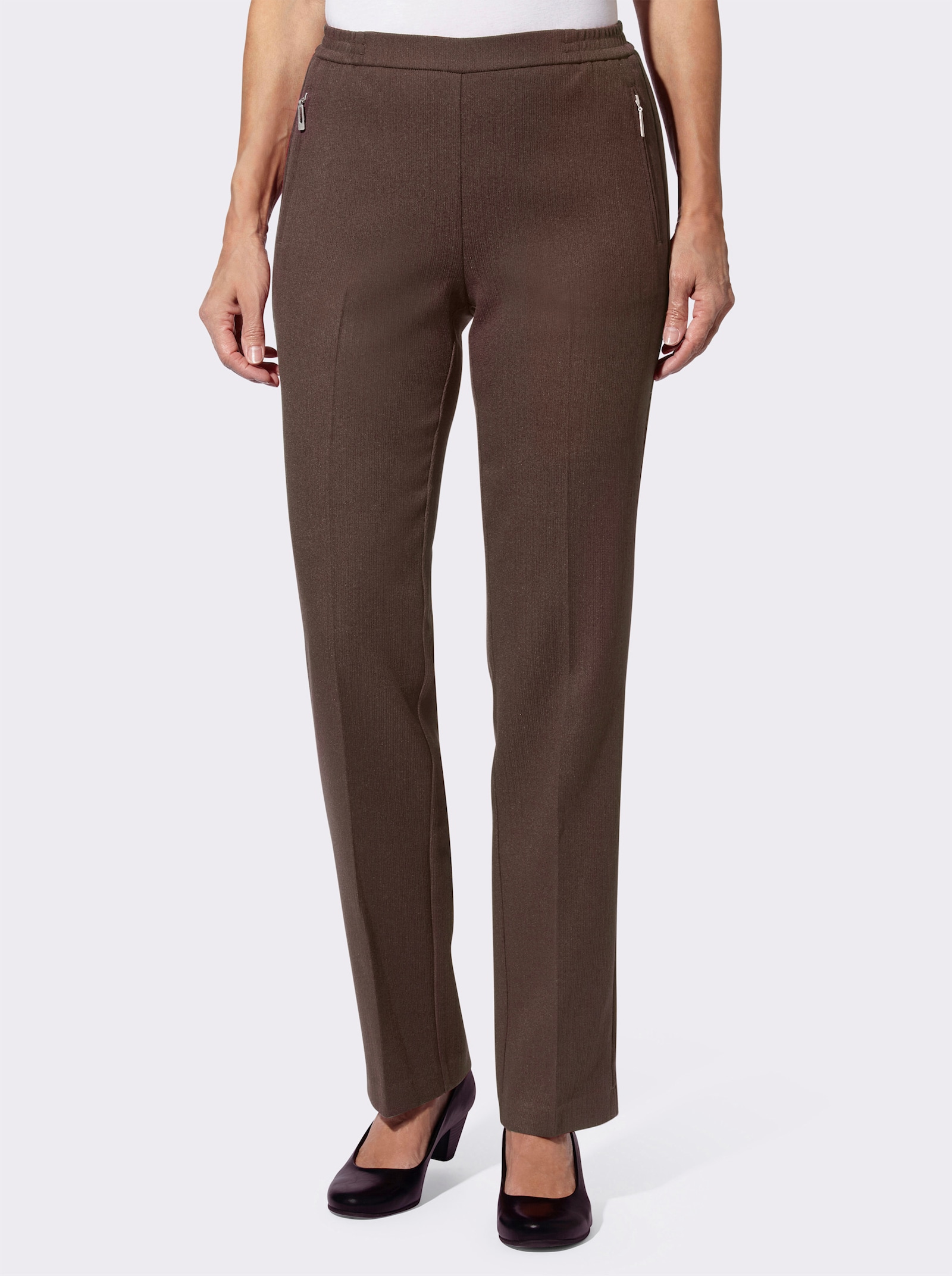 Schlupfhose mit Fussschlitzen - schoko