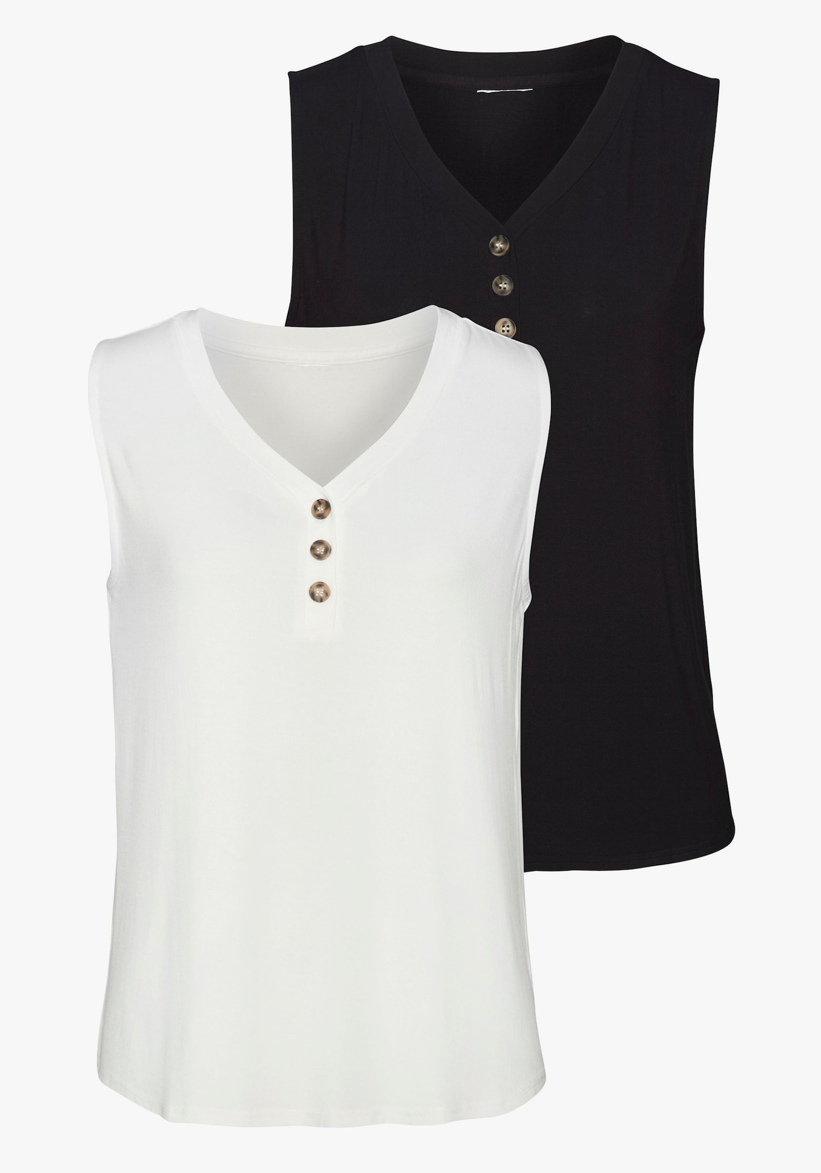 LASCANA Shirttop - crème, zwart