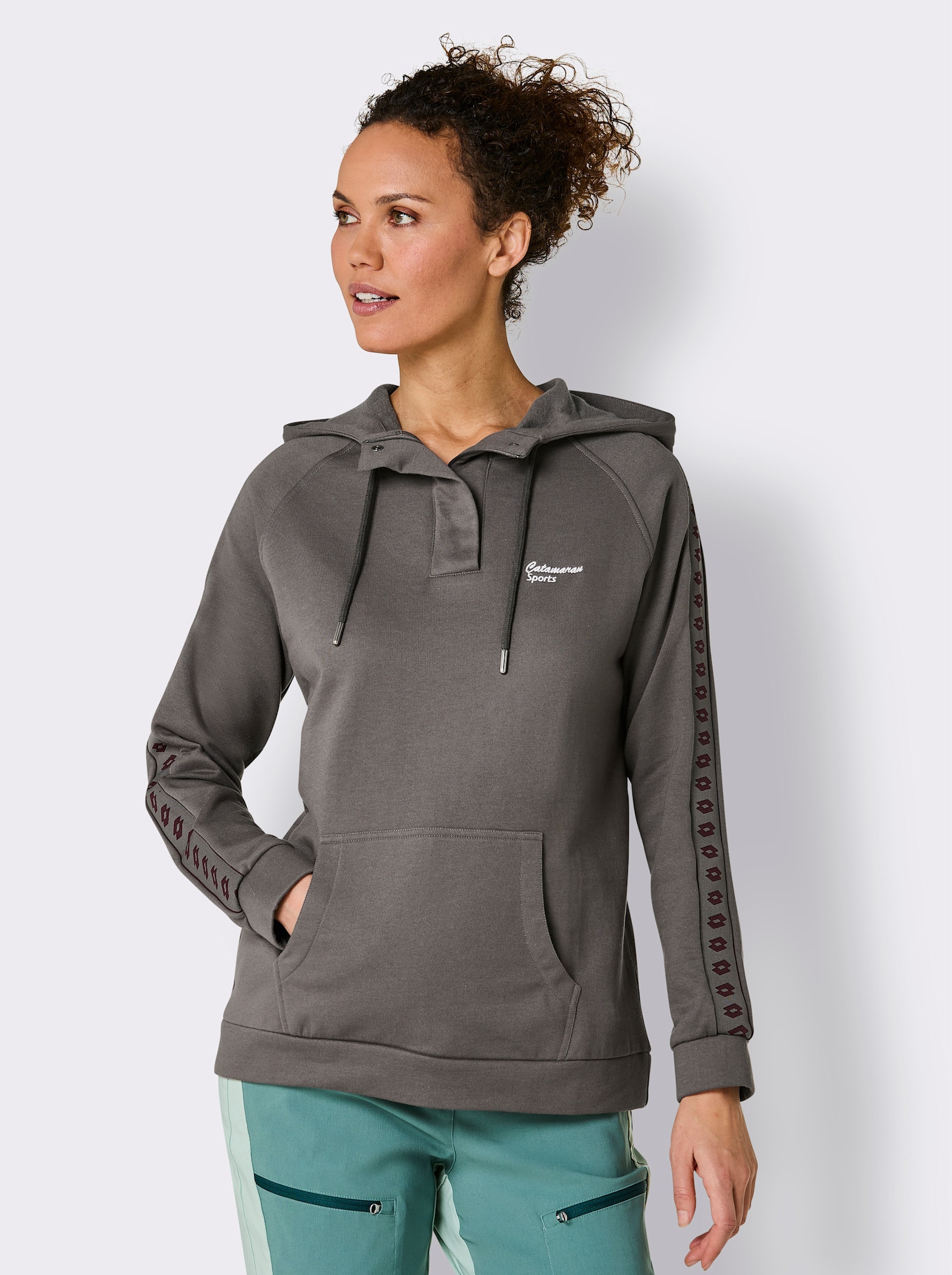 Catamaran Sports Sweatshirt met in wijdte verstelbare capuchon - antraciet