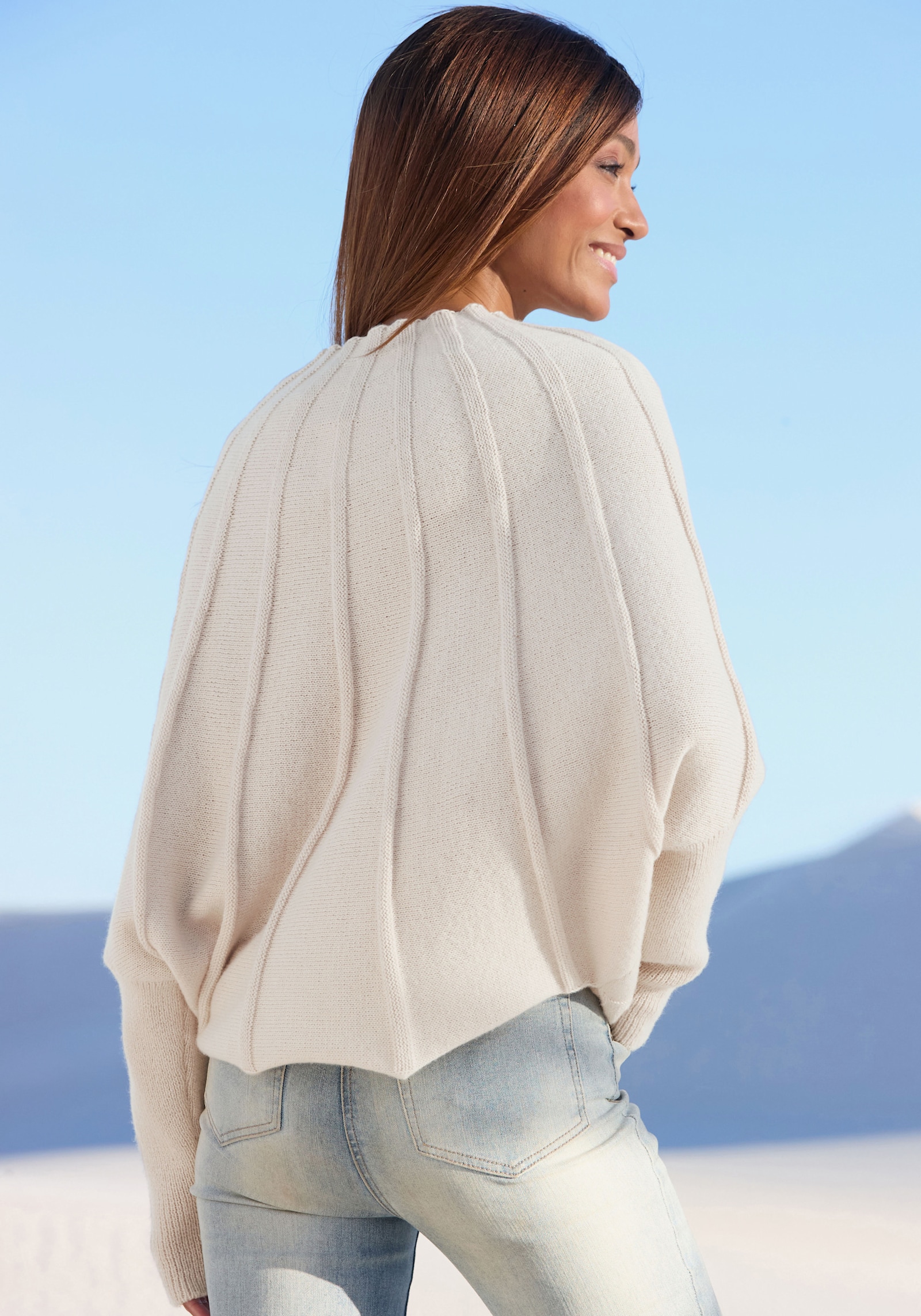 LASCANA Gebreide pullover - beige