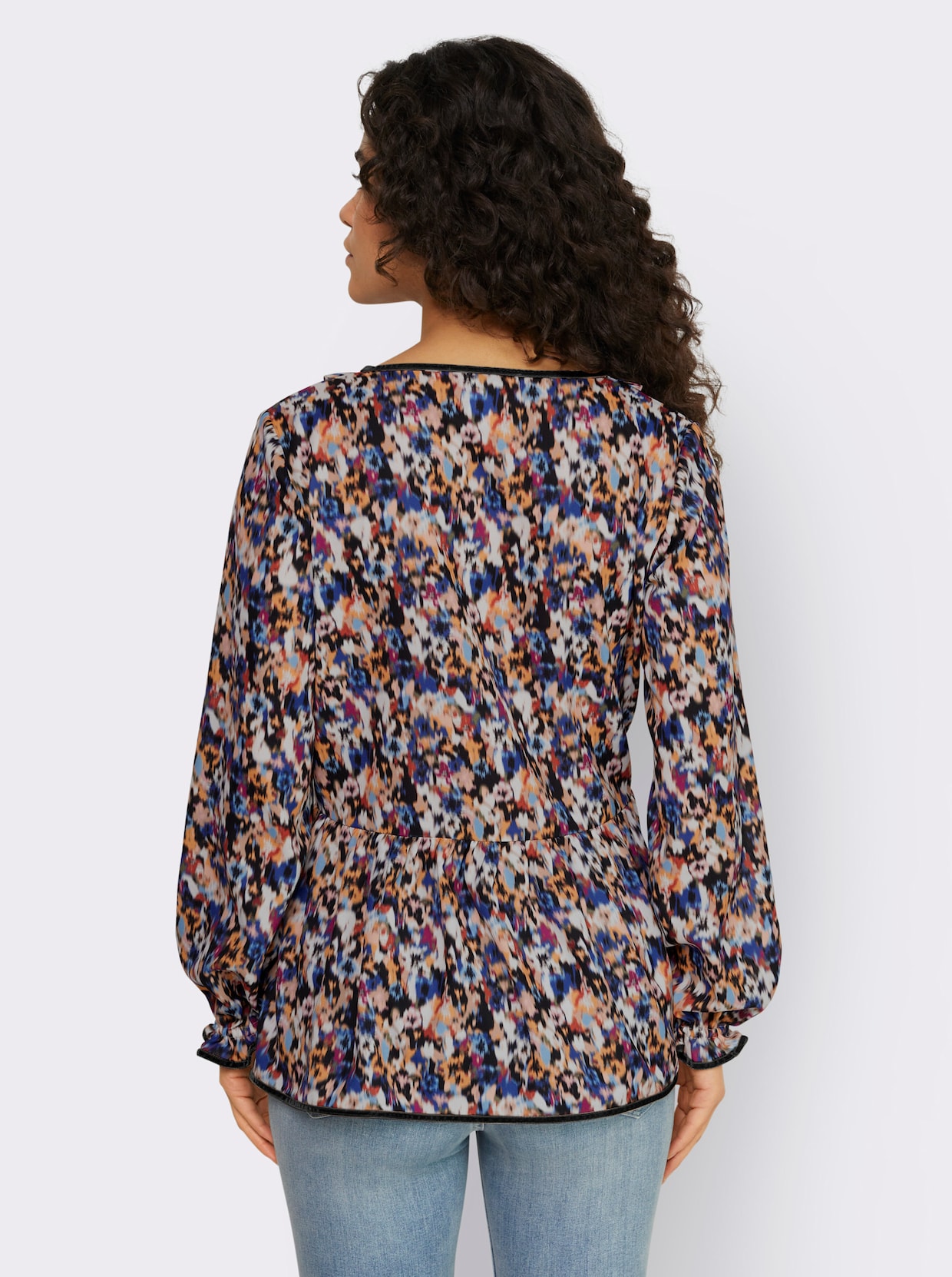 heine Blouse met print - hemelsblauw/camel bedrukt