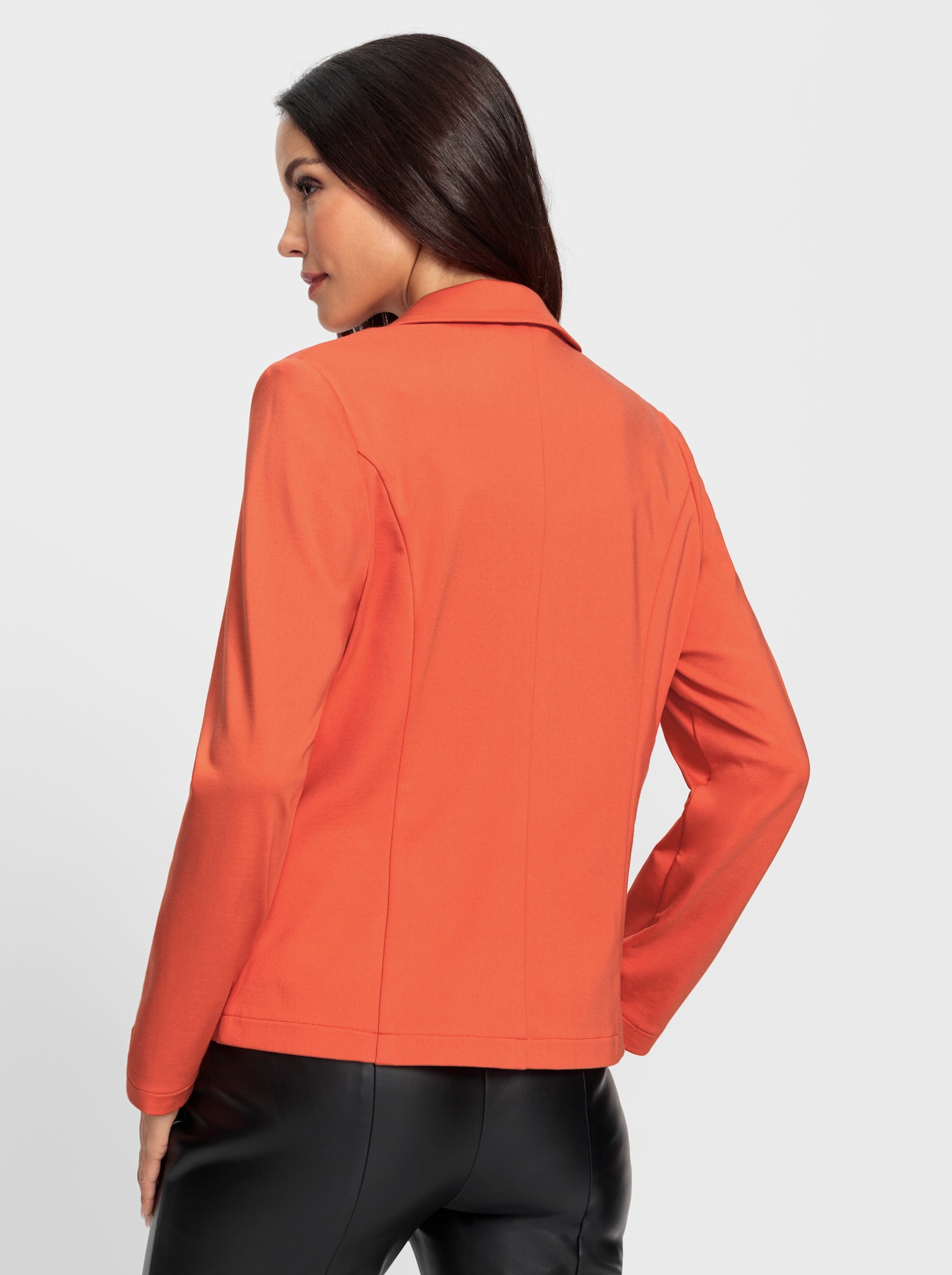 heine Jerseyblazer met afgeronde zoom - oranje