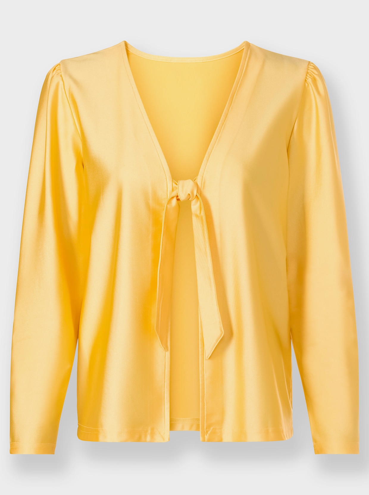 Úpletový kabátik - žltá