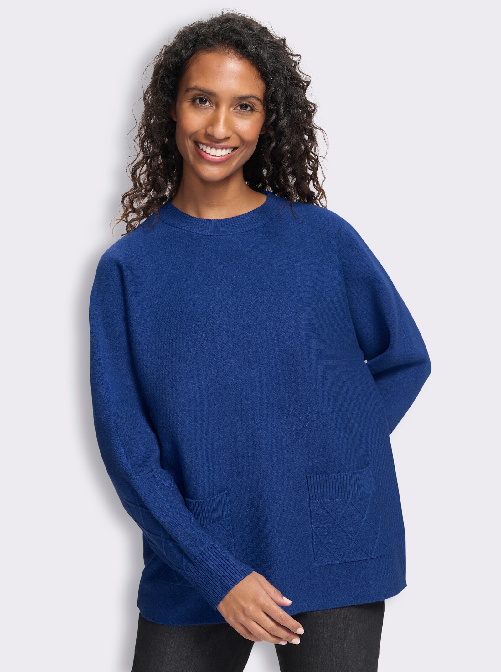 heine Feinstrickpullover mit Taschen - royalblau