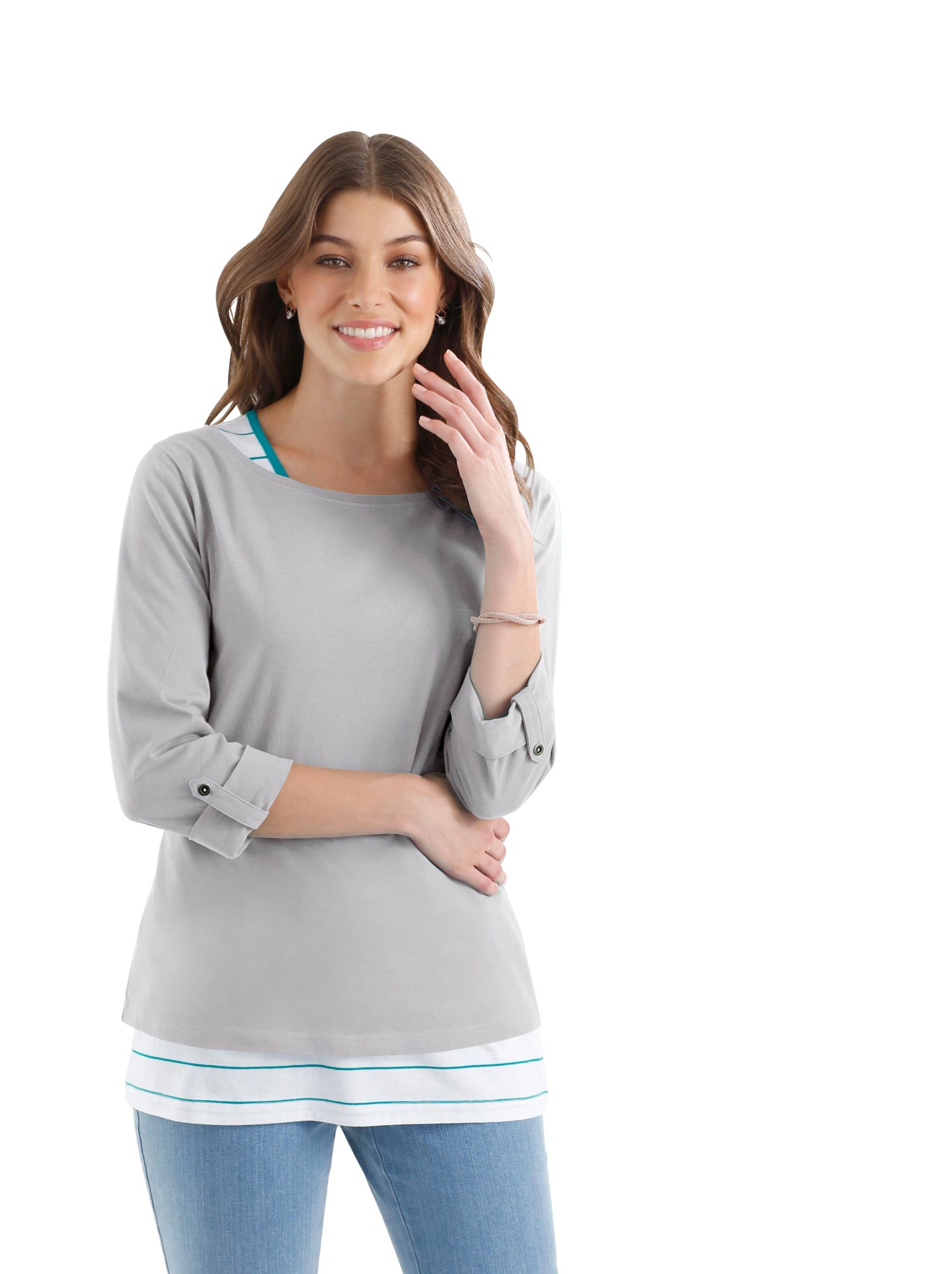 Shirt + Shirttop - grau