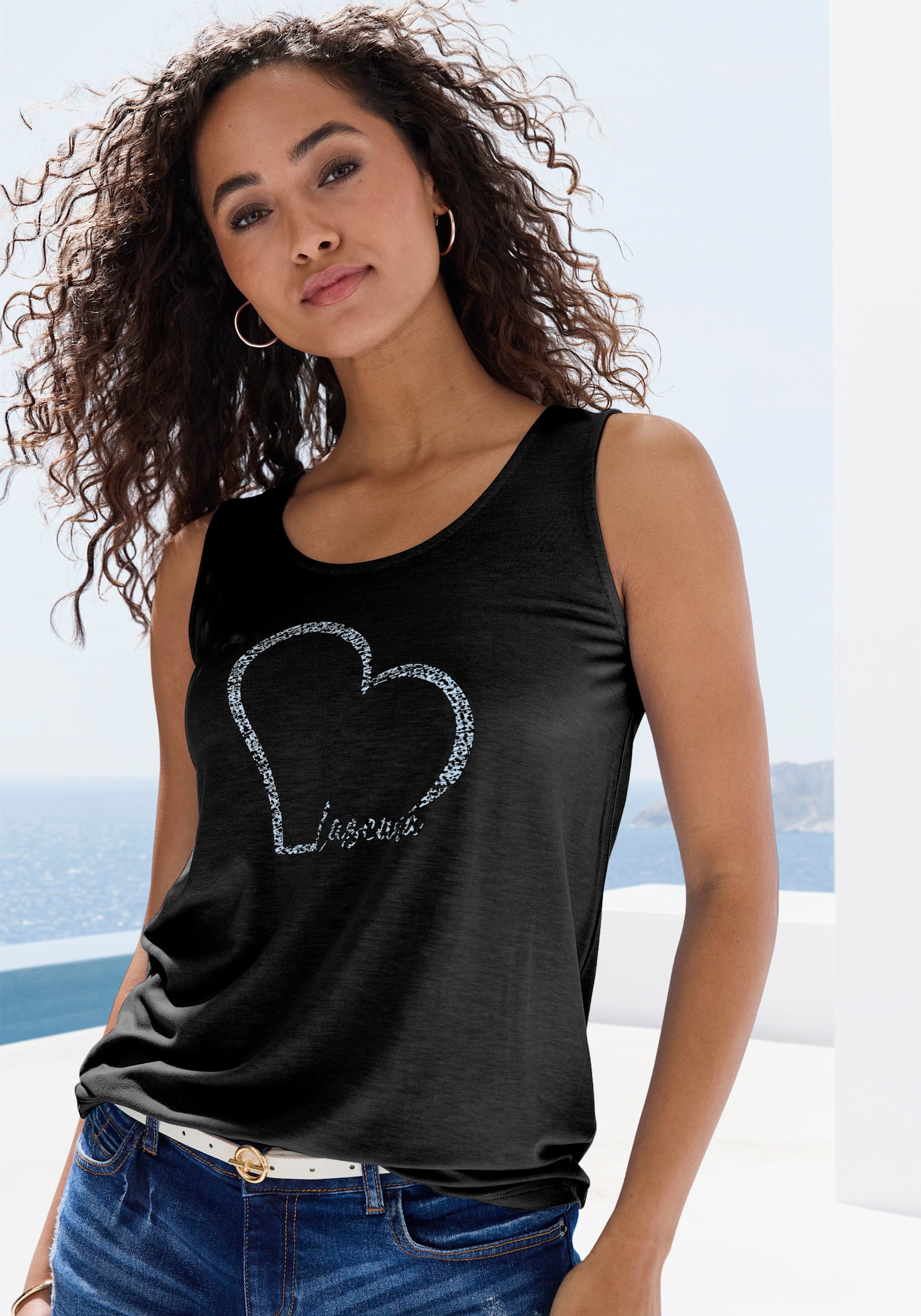 LASCANA Trägertop - schwarz