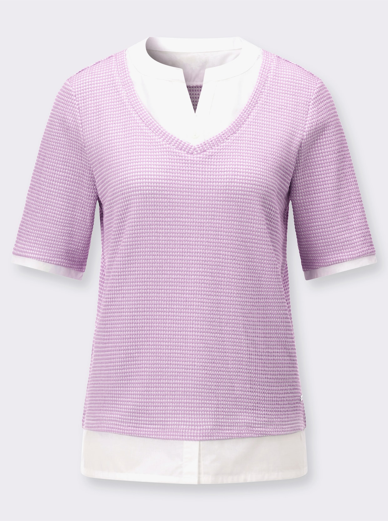 2-in-1-Shirt - orchidee-weiß-bedruckt