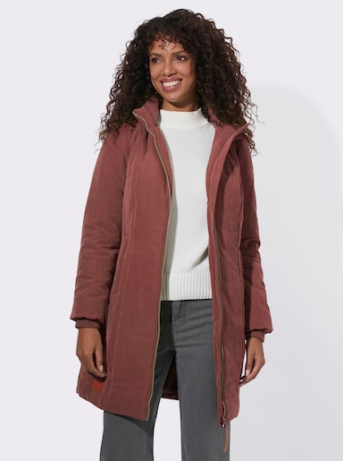  Kapuzenjacke mit Reißverschluss-Taschen - rotbraun