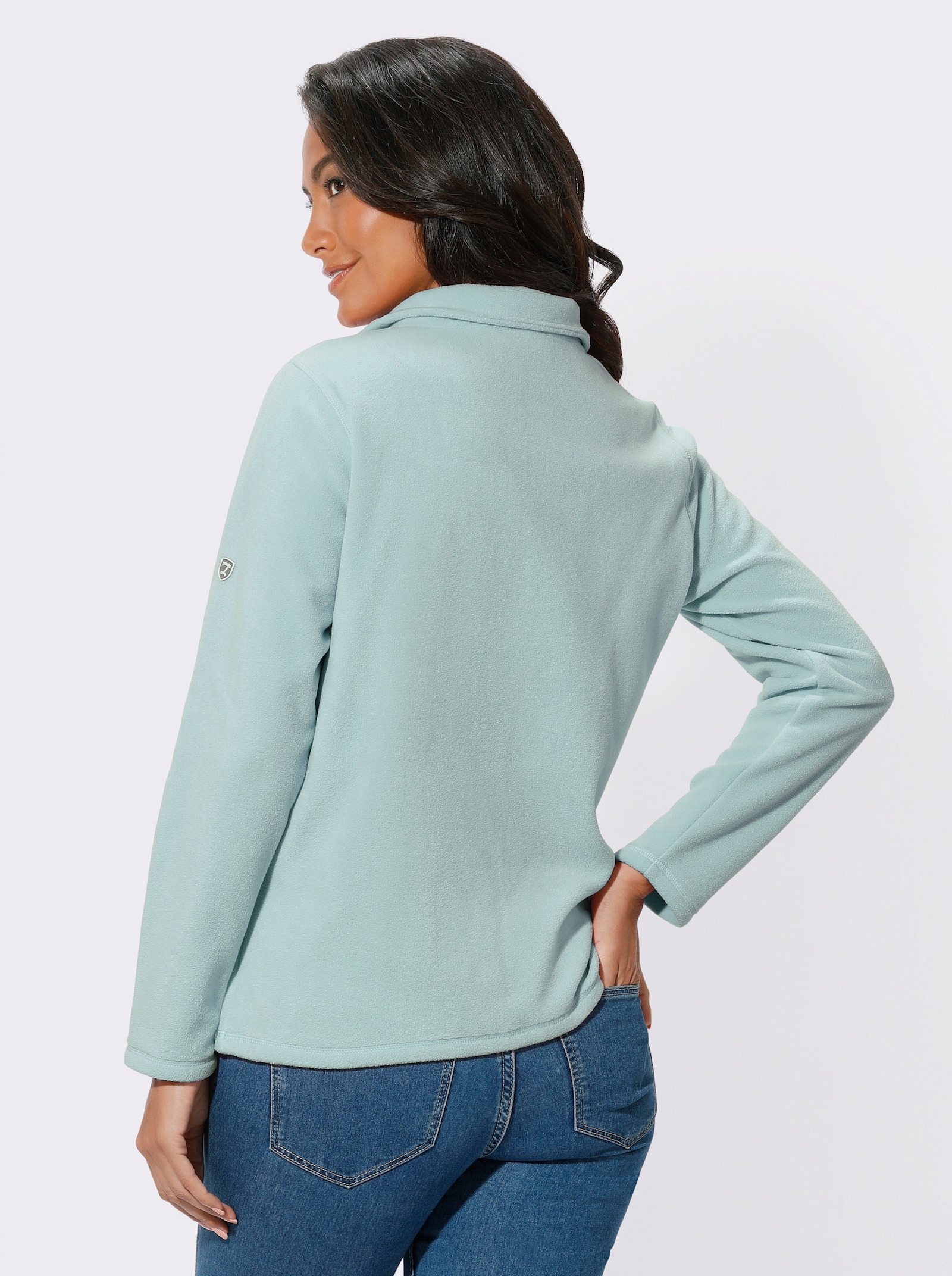 Fleeceshirt mit Nietenverzierung - kalkmint