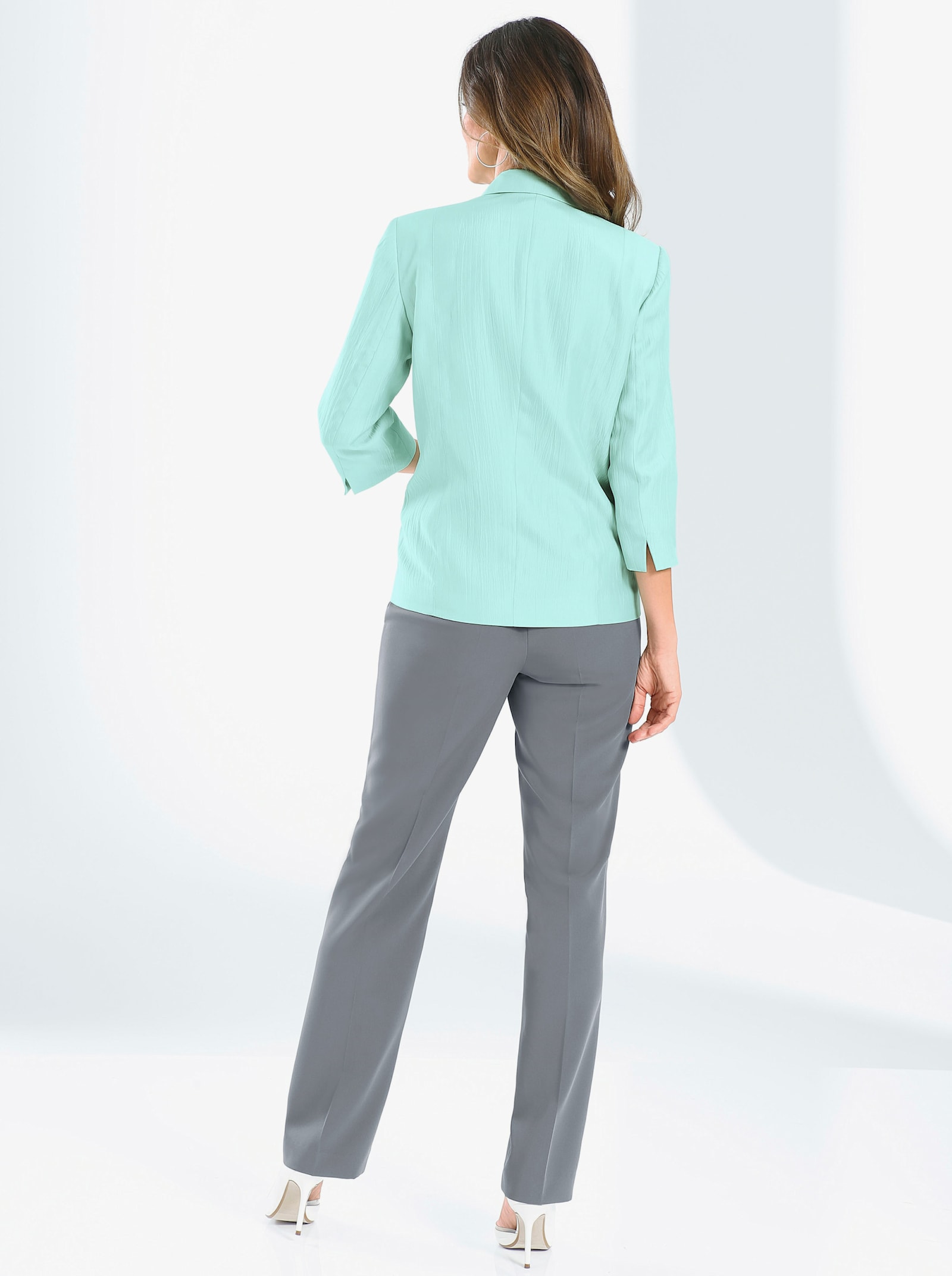 Hose in knitterarmer Qualität, Stretch - hellgrau