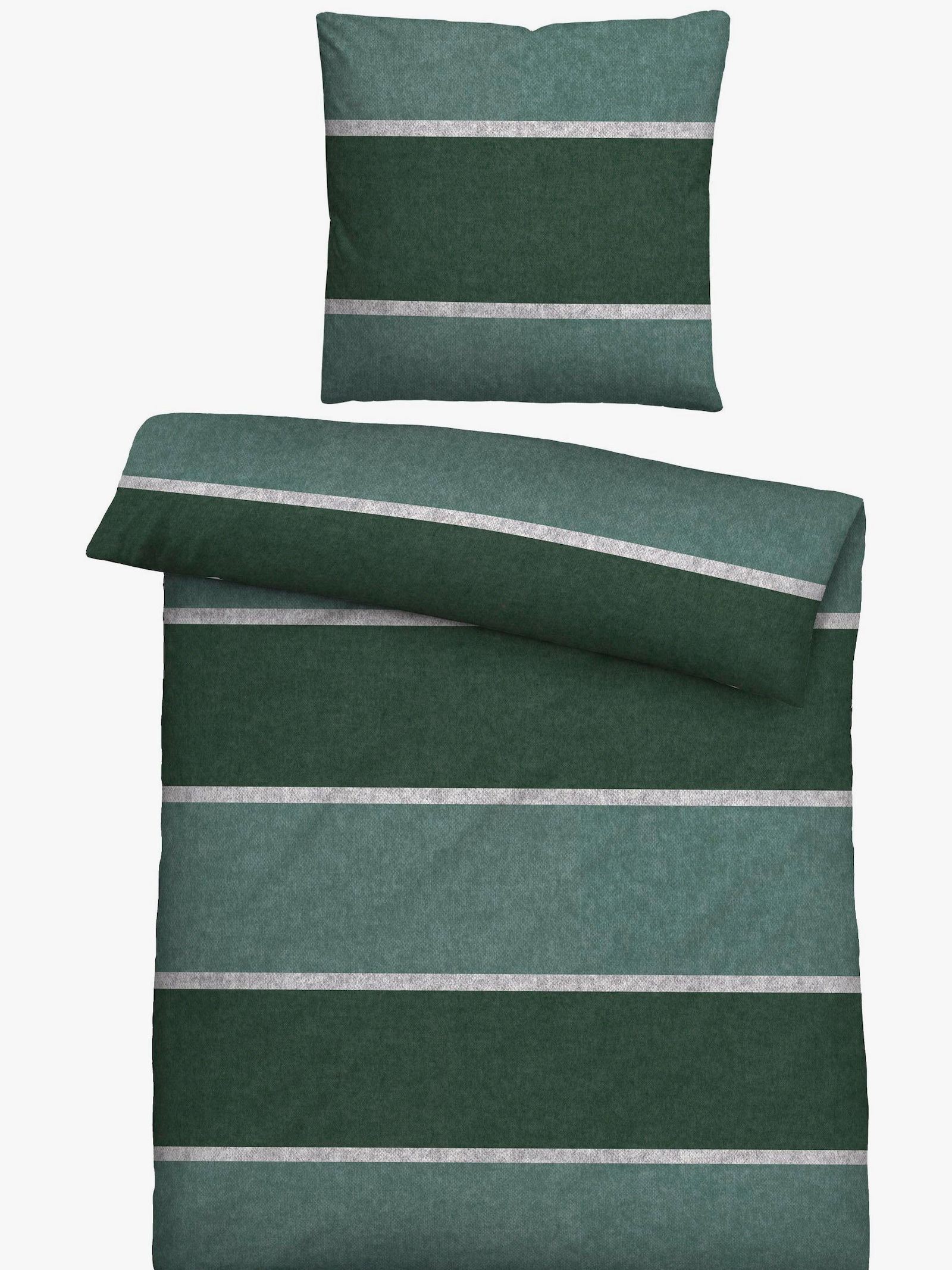 Biberna Bettwäsche - dunkelgrün-meliert