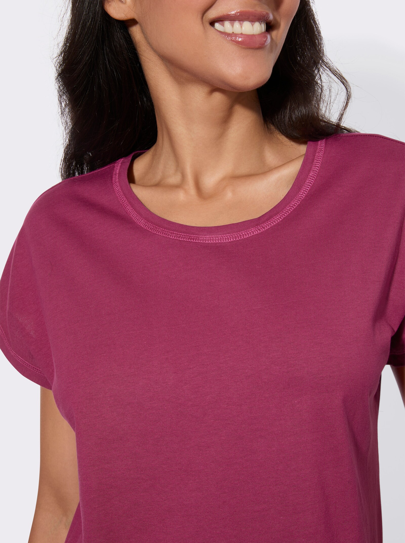 Longshirt aus reiner Baumwolle - malve