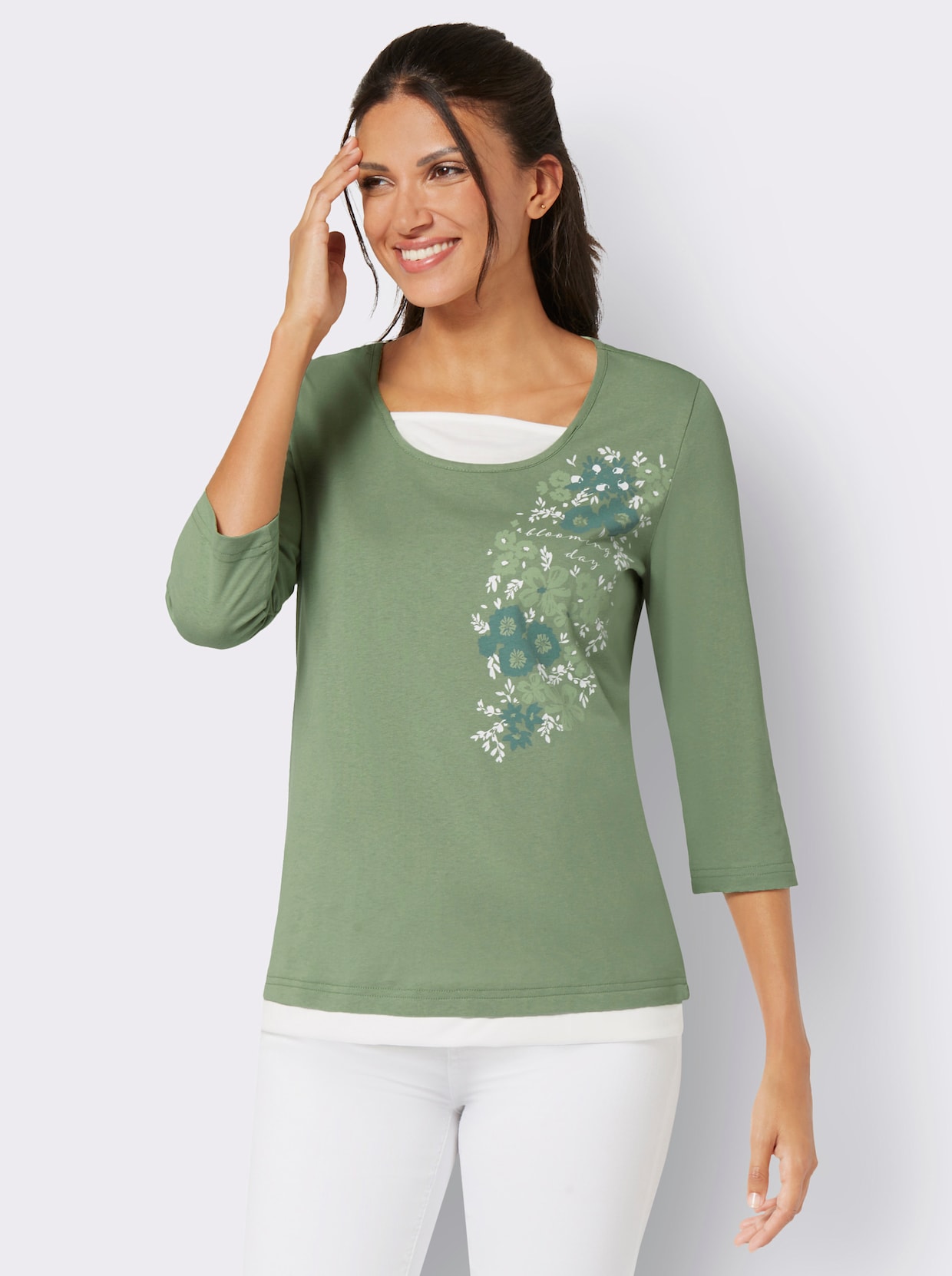 2-in-1-shirt - eucalyptus/ecru