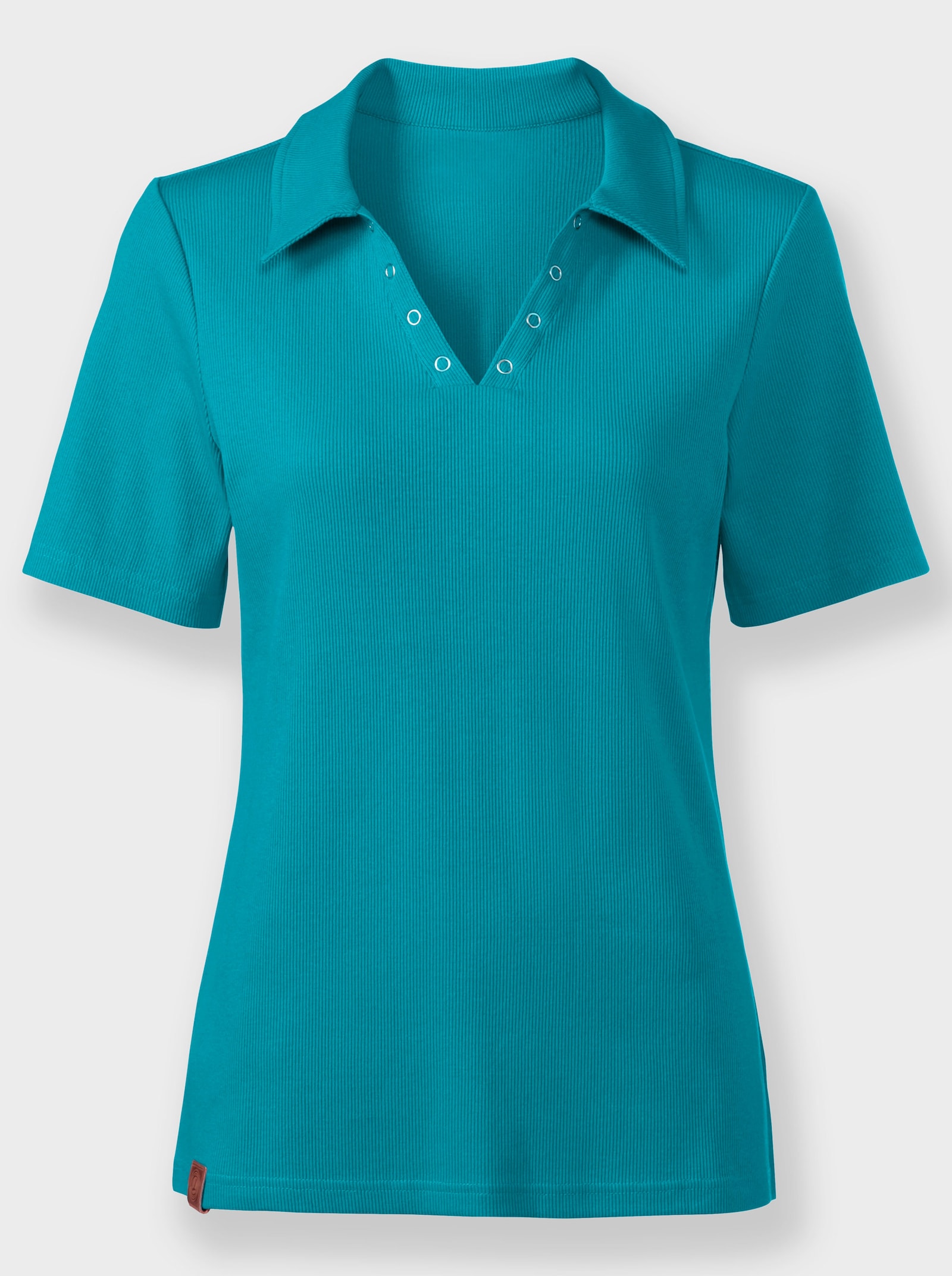 Polokošeľa s ozdobn. očkami - tyrkysová