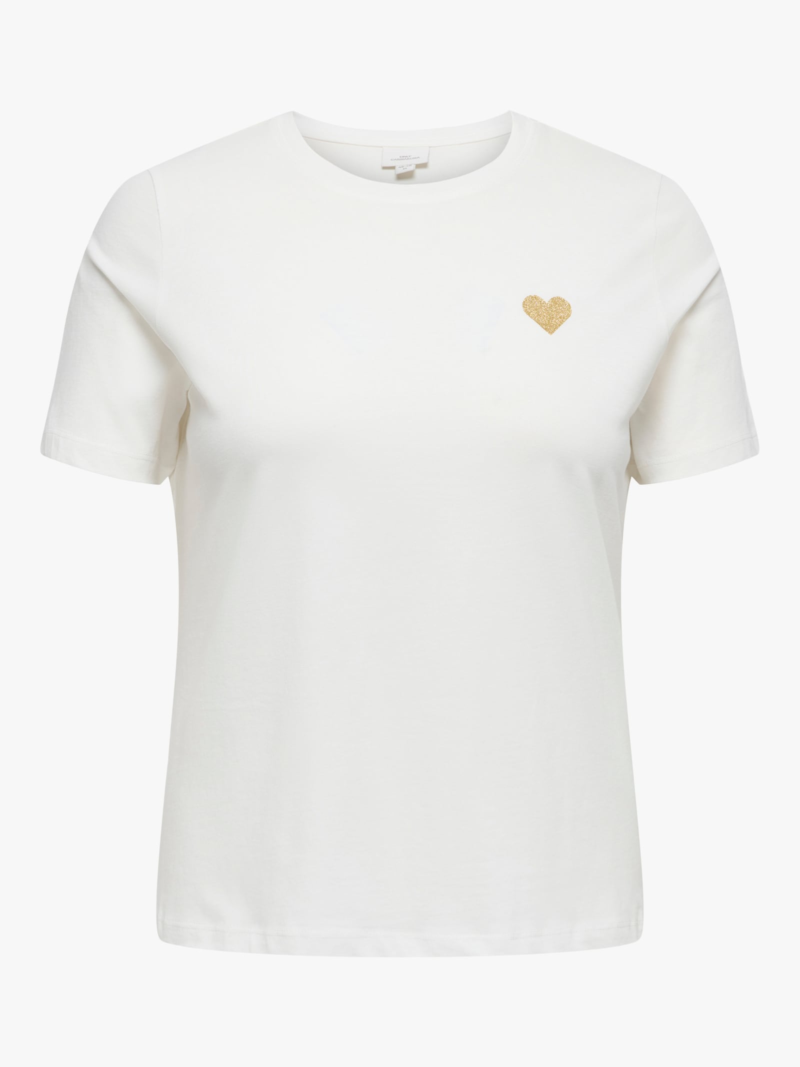 ONLY CARMAKOMA T-Shirt - cloud dancer print:gold glitter heart