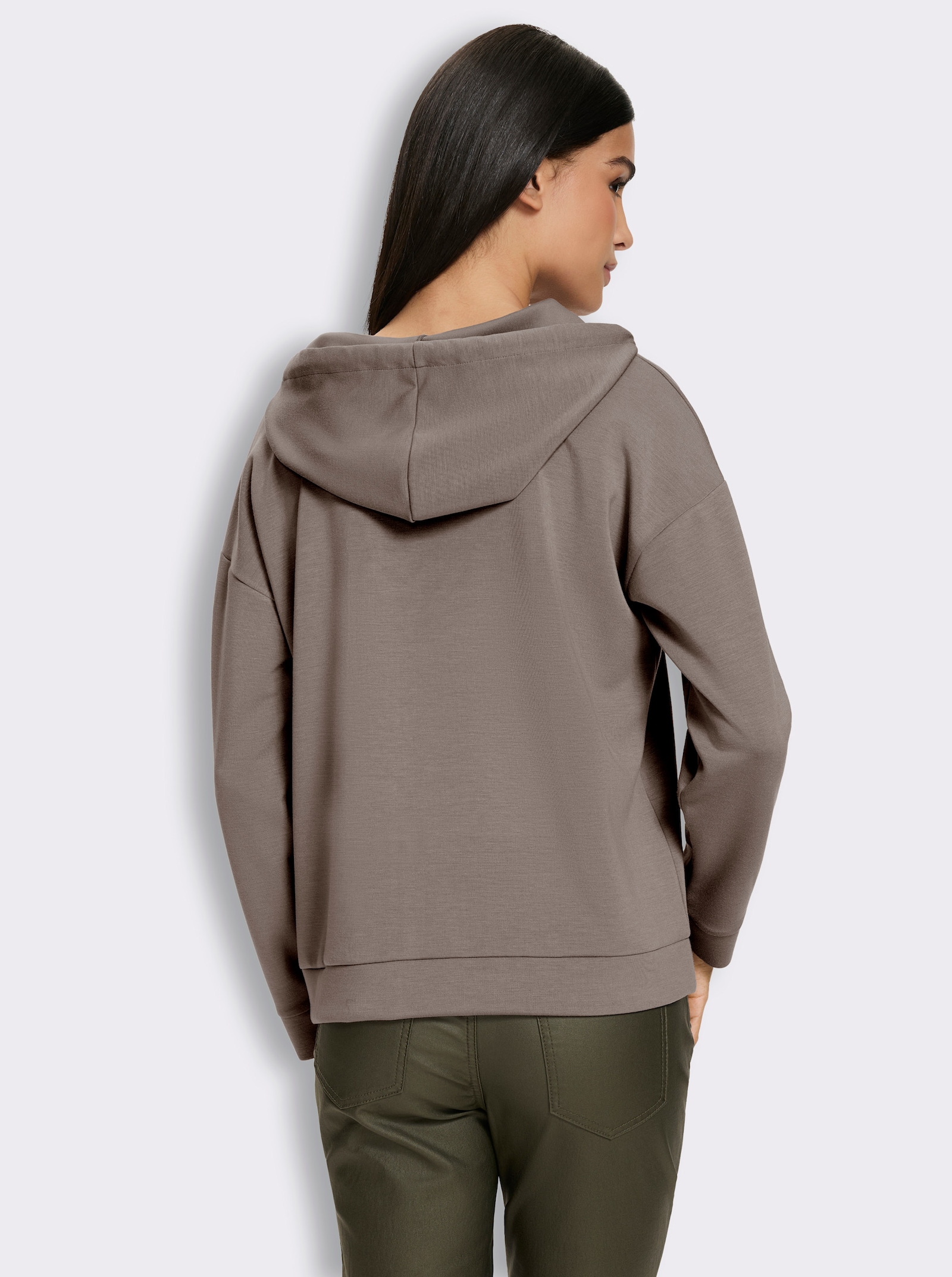 heine Kapuzensweatshirt mit Lettering - taupe